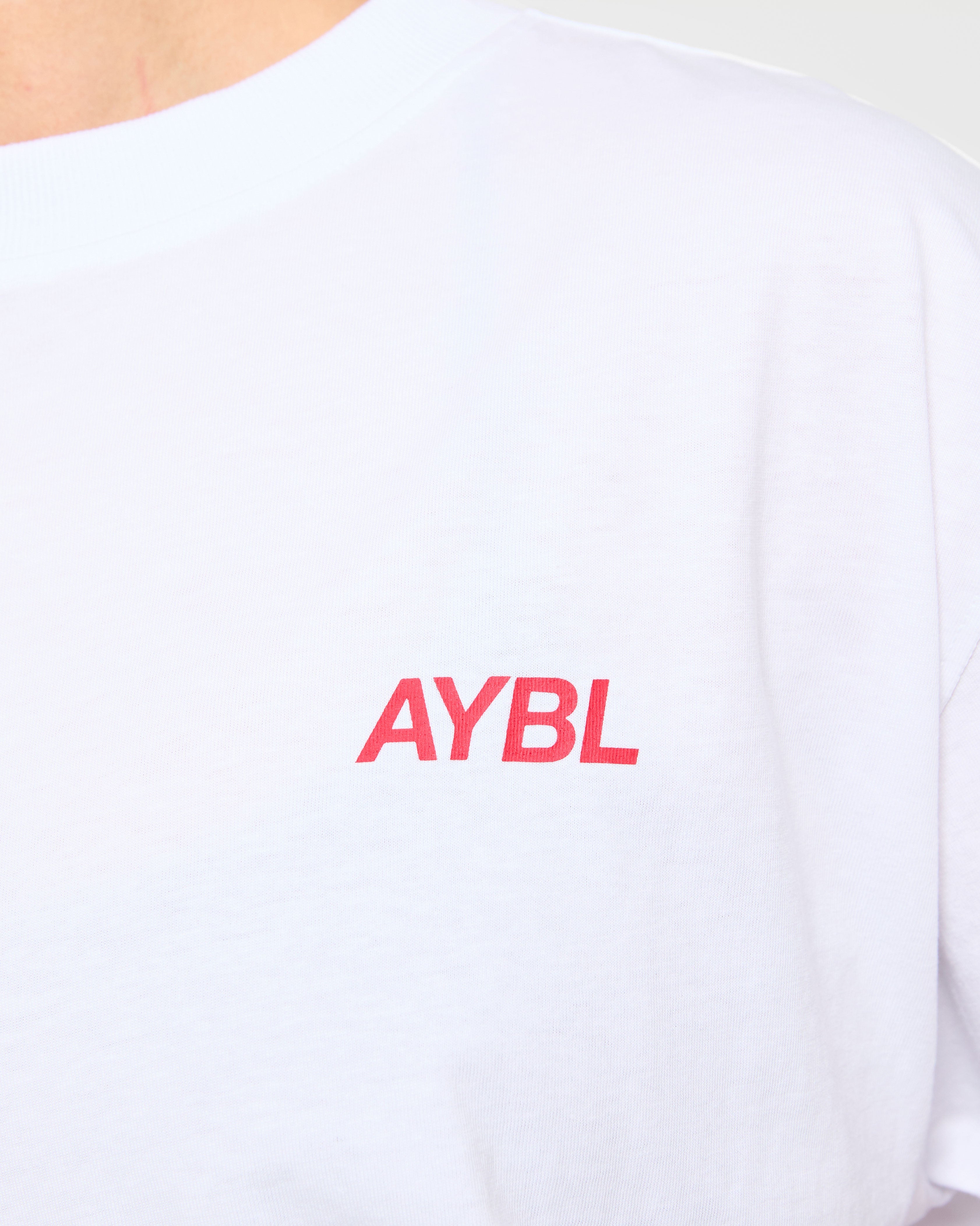 AYBL Sports Club Oversized T Shirt - Weiß/True Rot