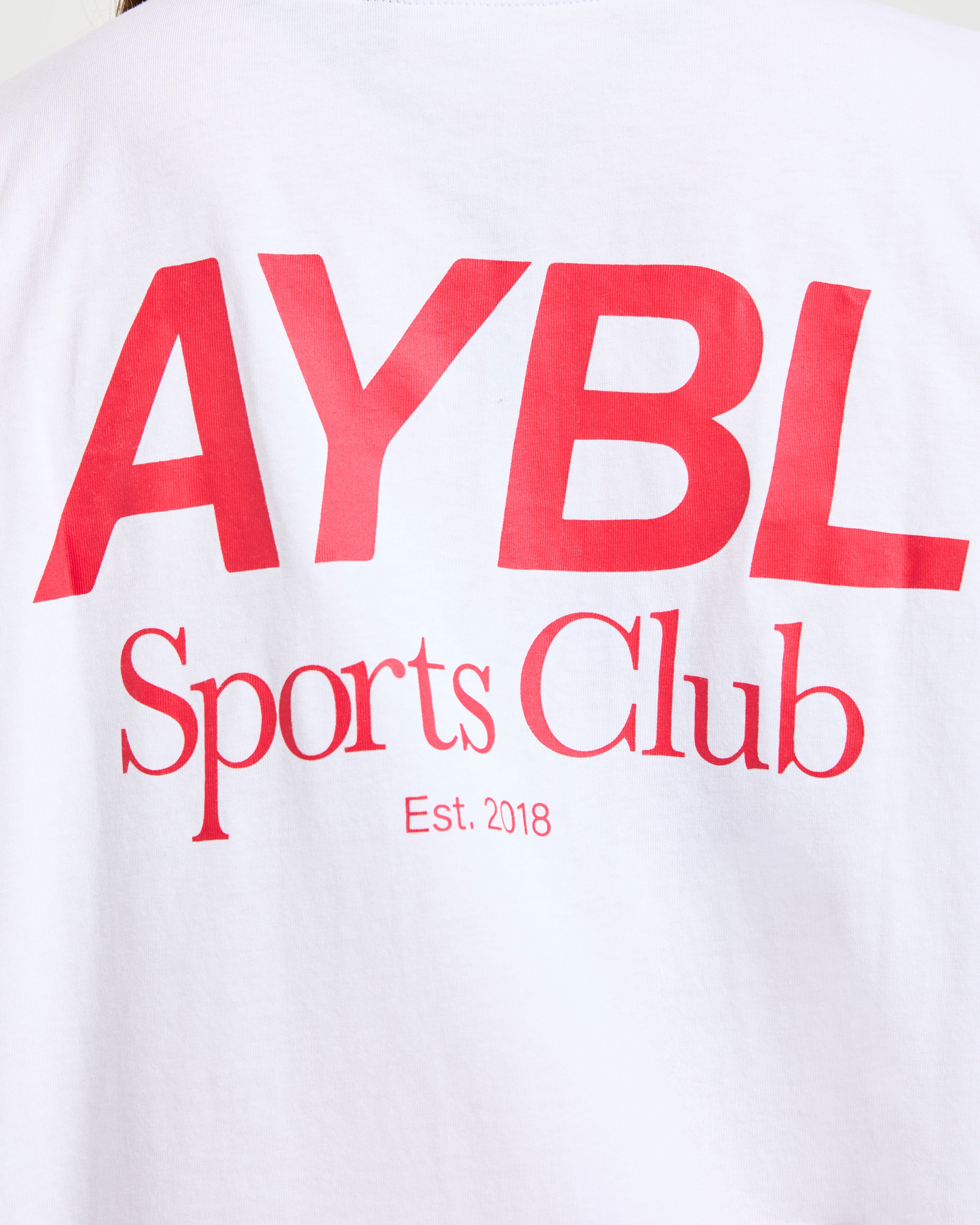 AYBL Sports Club Oversized T Shirt - Weiß/True Rot