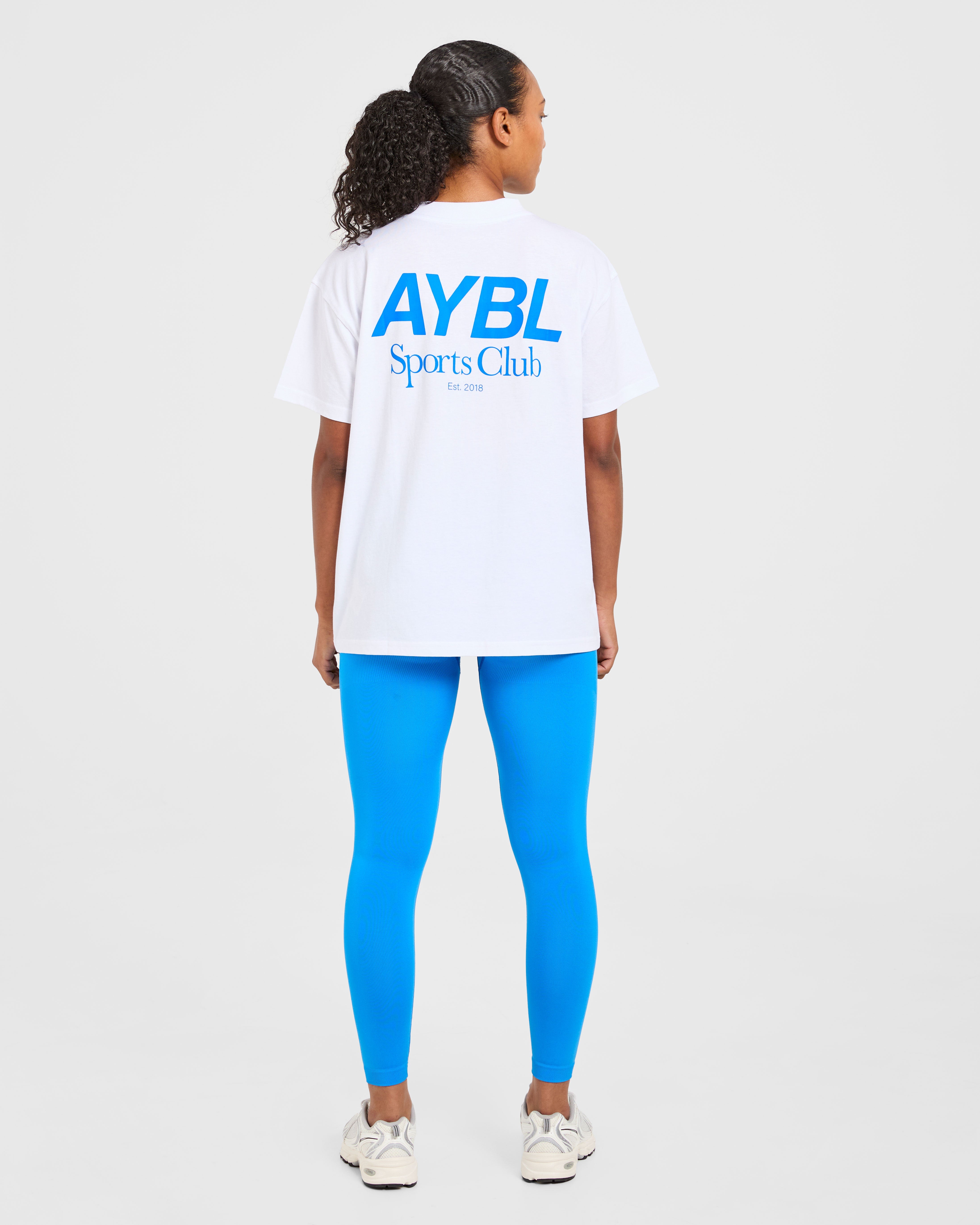 AYBL Sports Club Oversized T Shirt - Weiß/Cobalt
