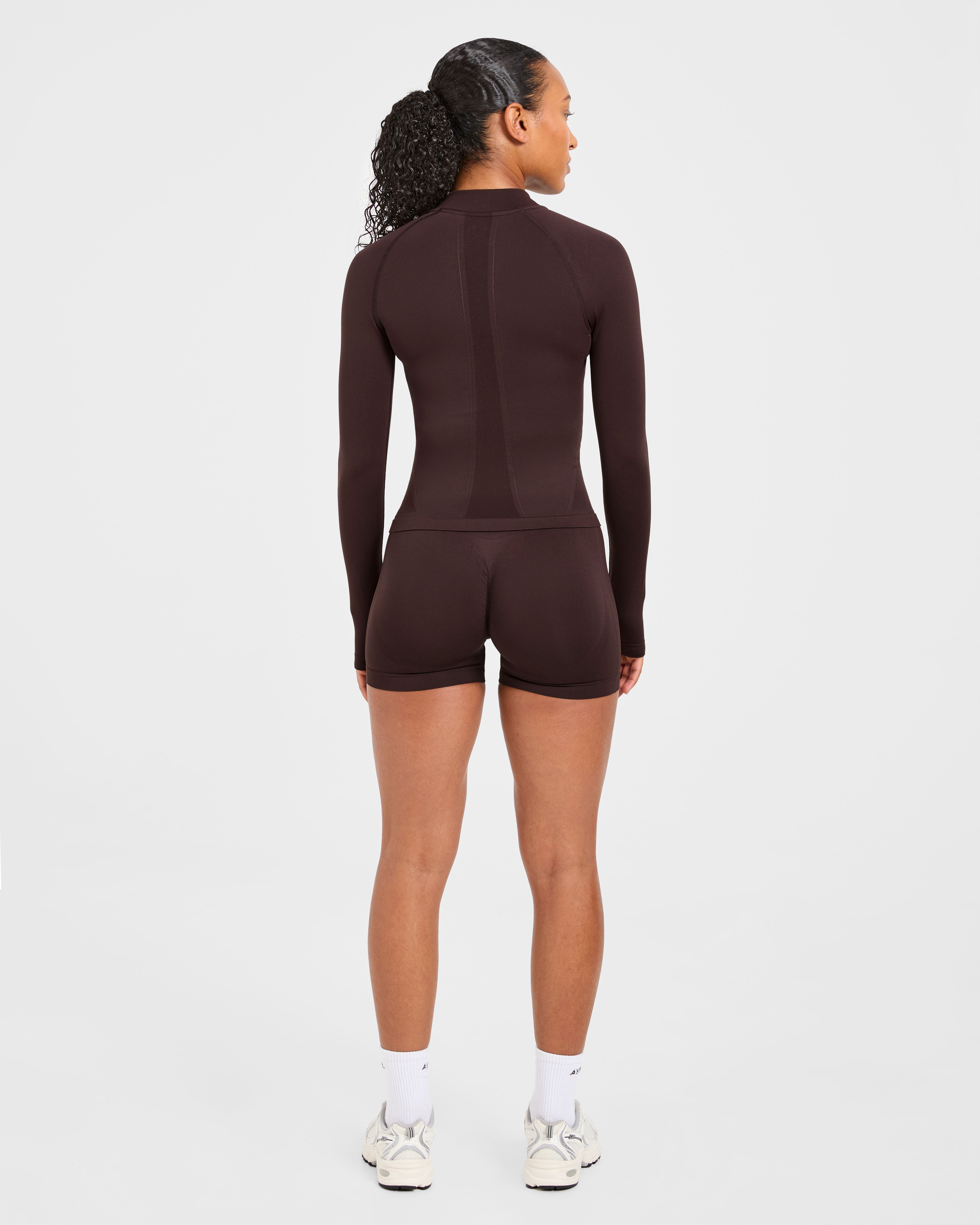 Empower Seamless Full Zip Jacket - Cocoa Braun