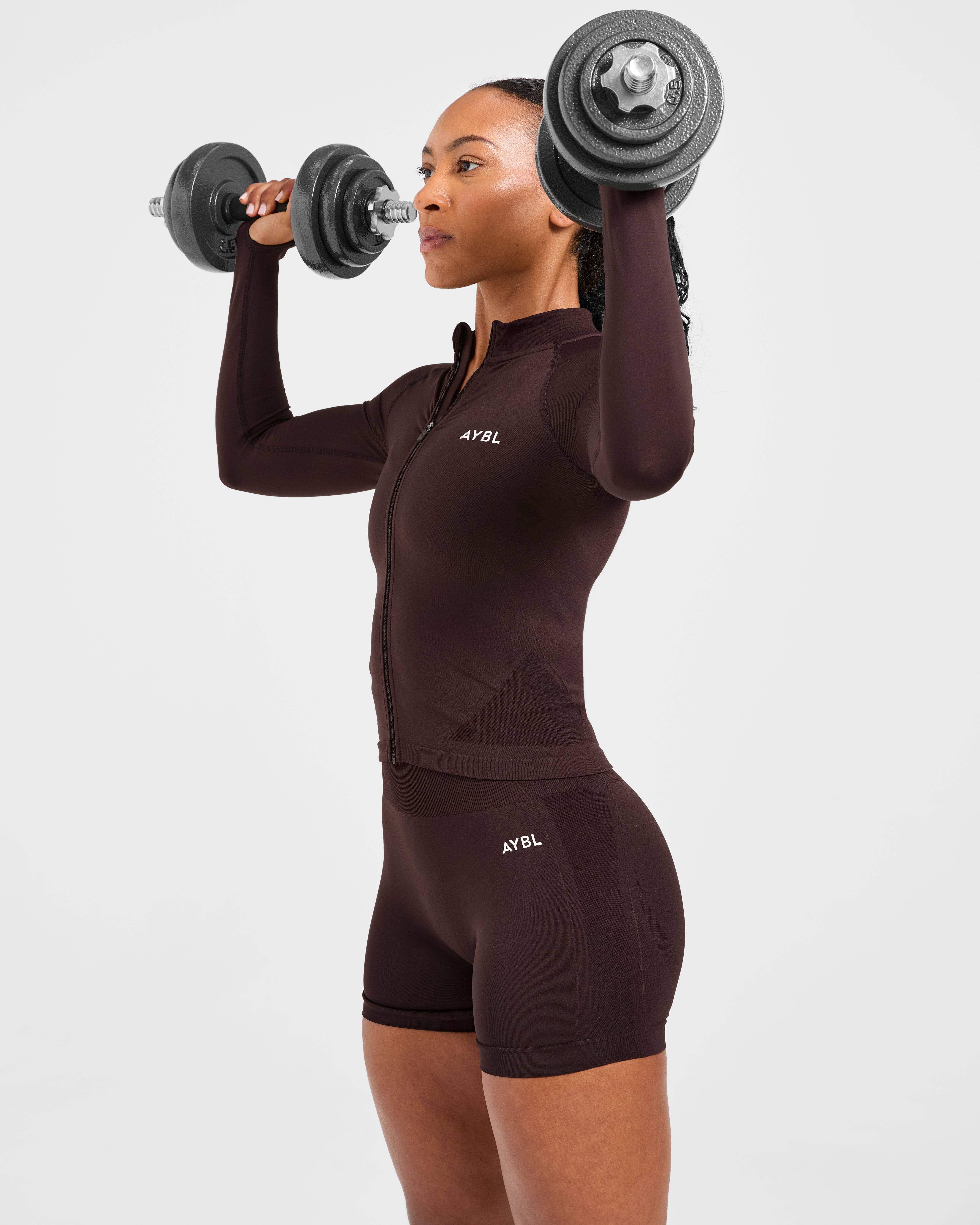 Empower Seamless Full Zip Jacket - Cocoa Braun