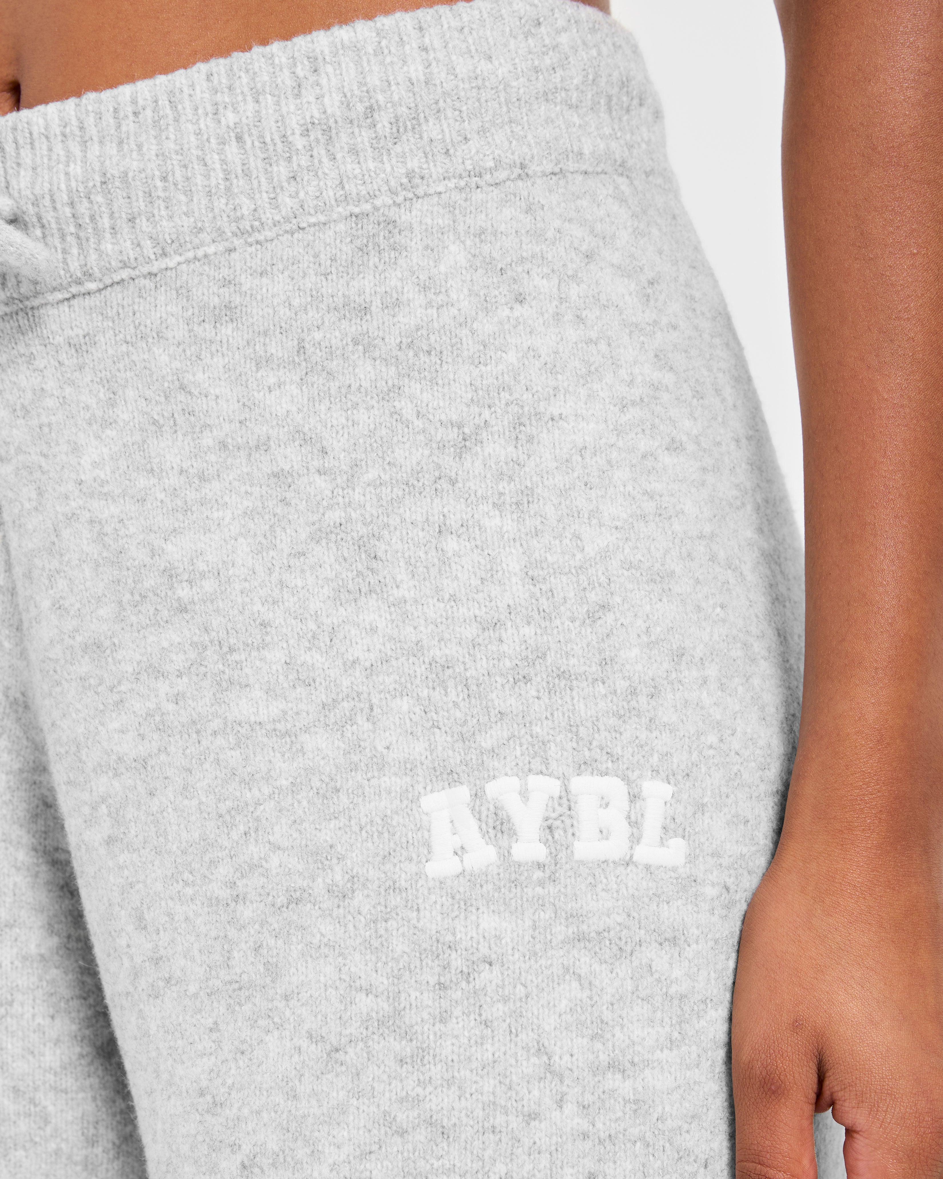 Varsity Oversized Knitted Joggers - Grau Marl