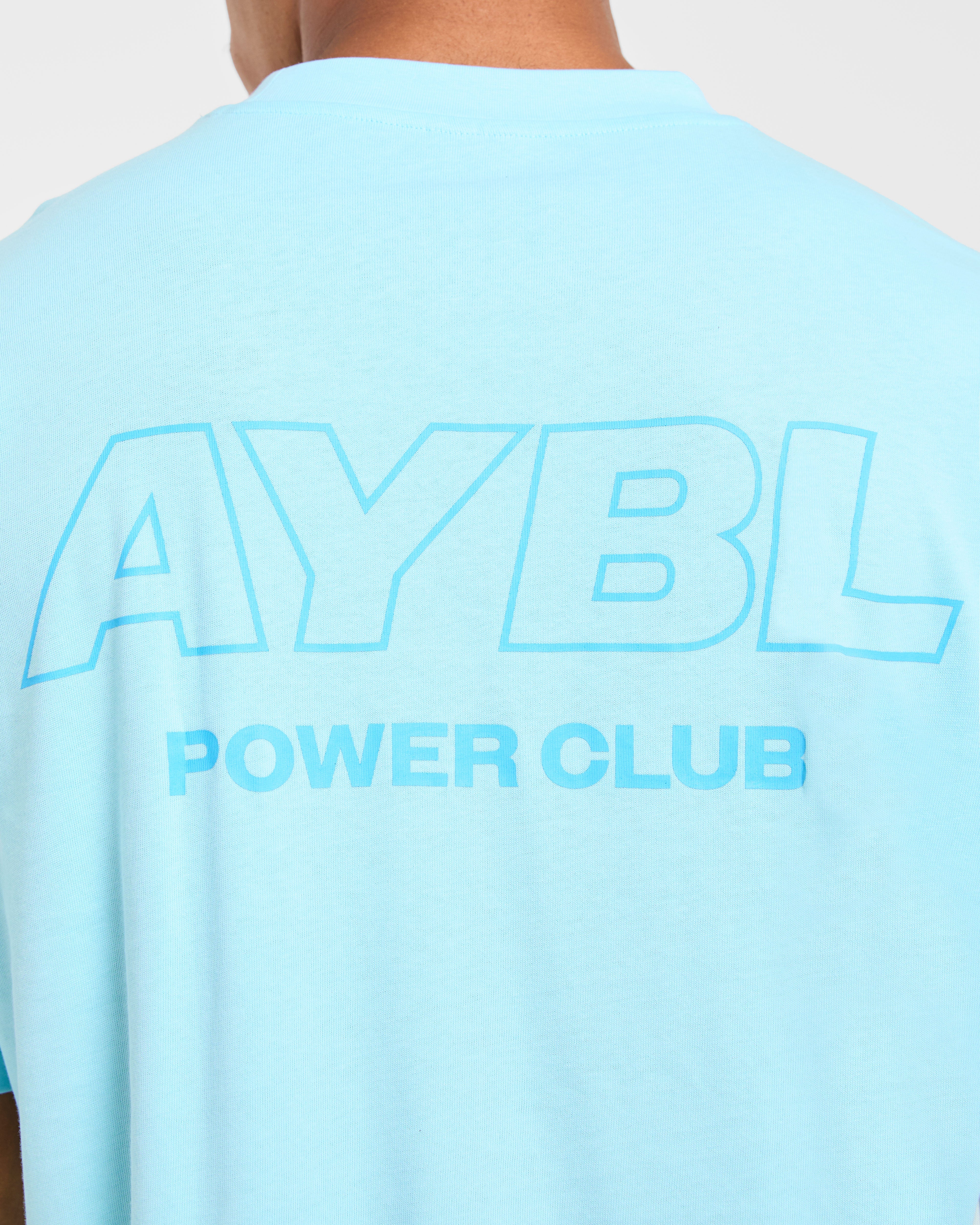 Power Club Oversized T Shirt - Light Blau
