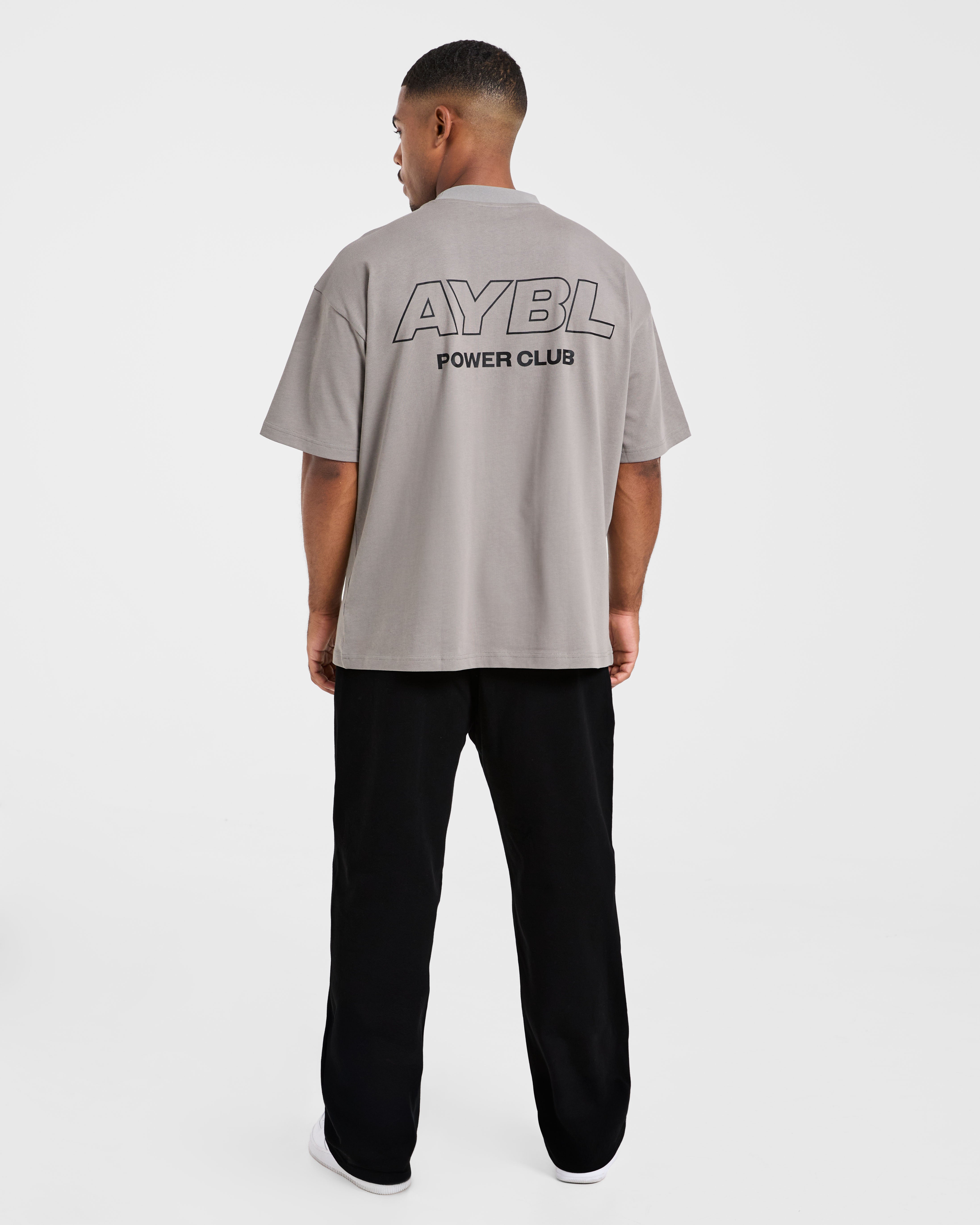 Power Club Oversized T Shirt - Grau
