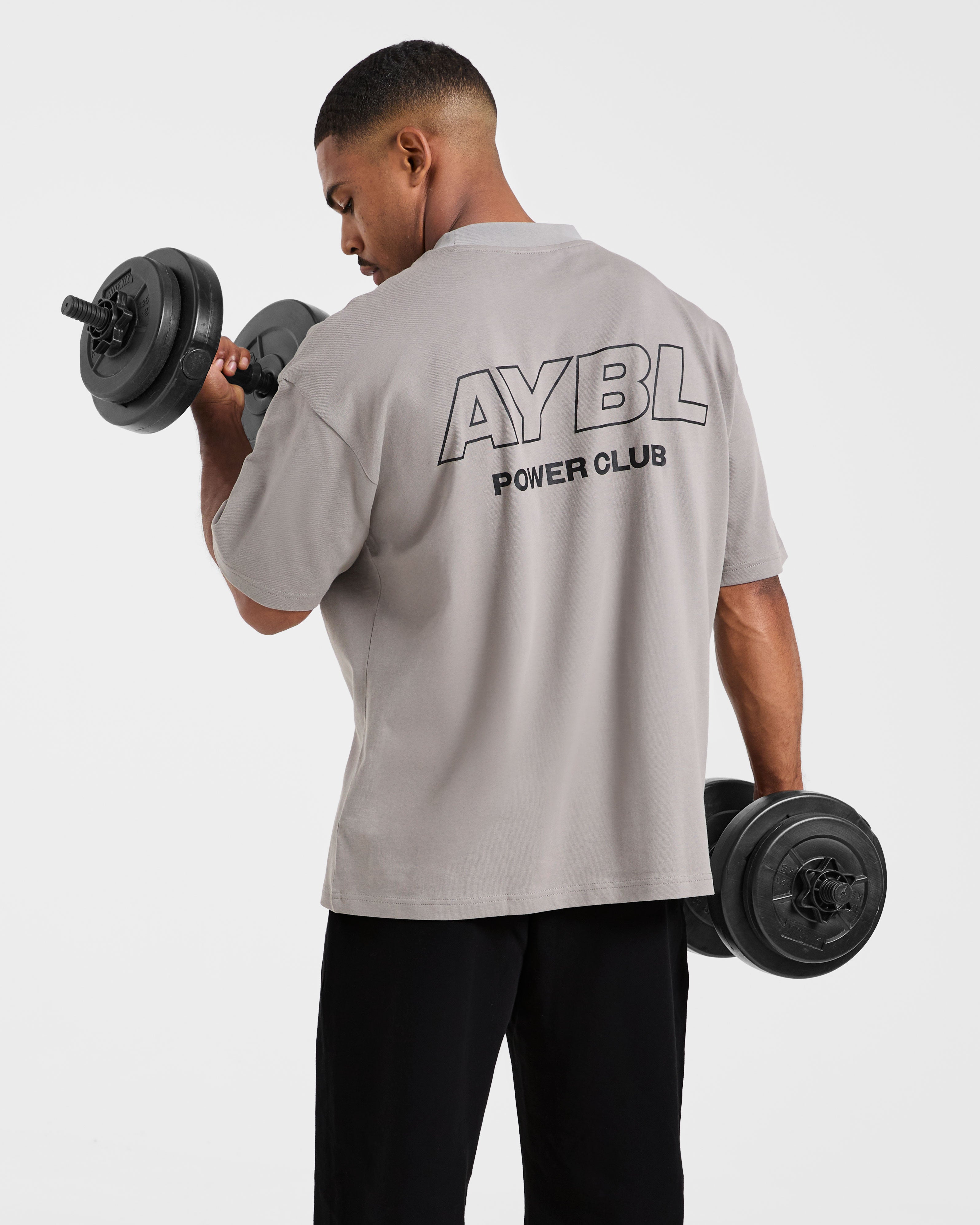 Power Club Oversized T Shirt - Grau