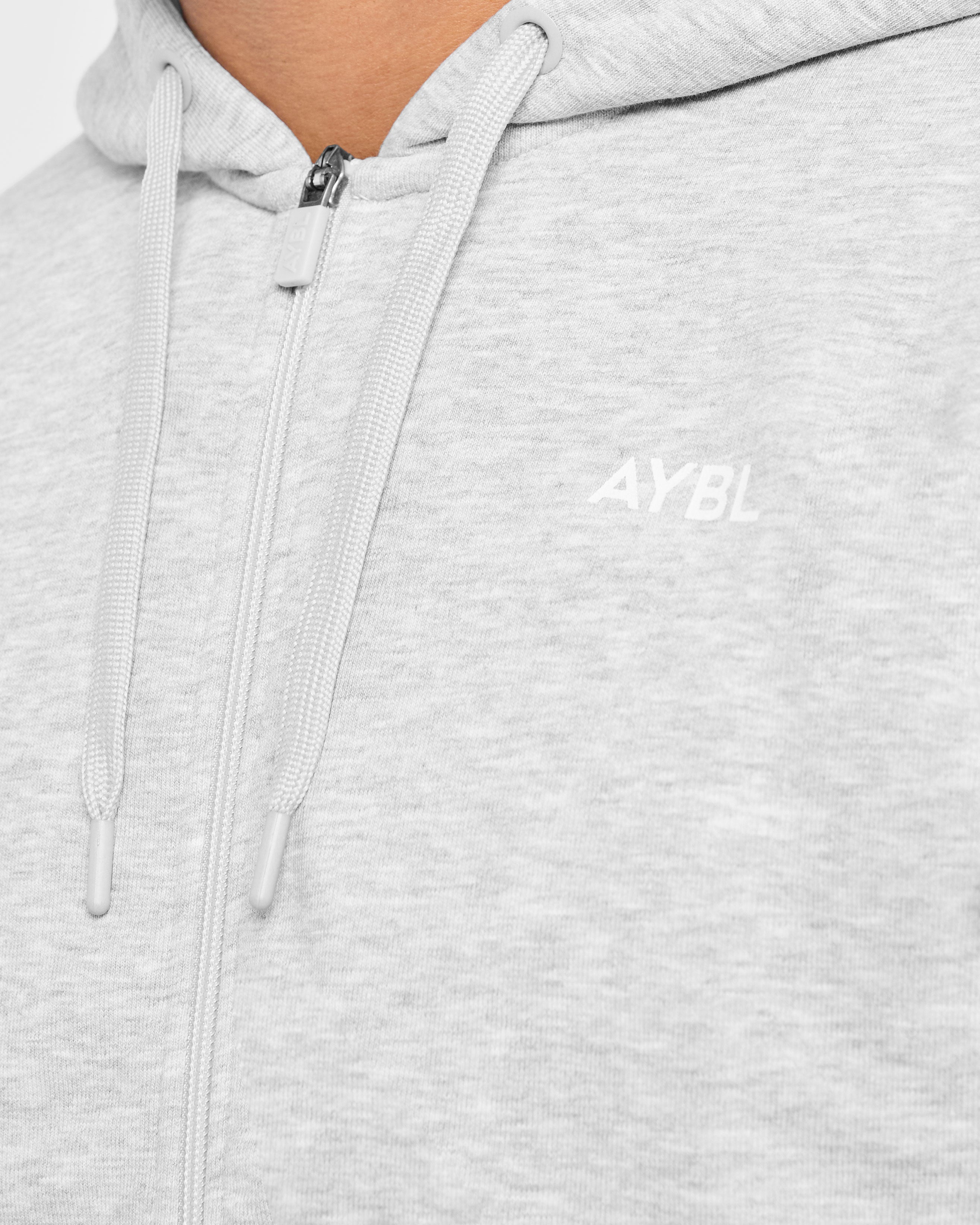 Essential Lightweight Zip Up Hoodie - Grau Marl