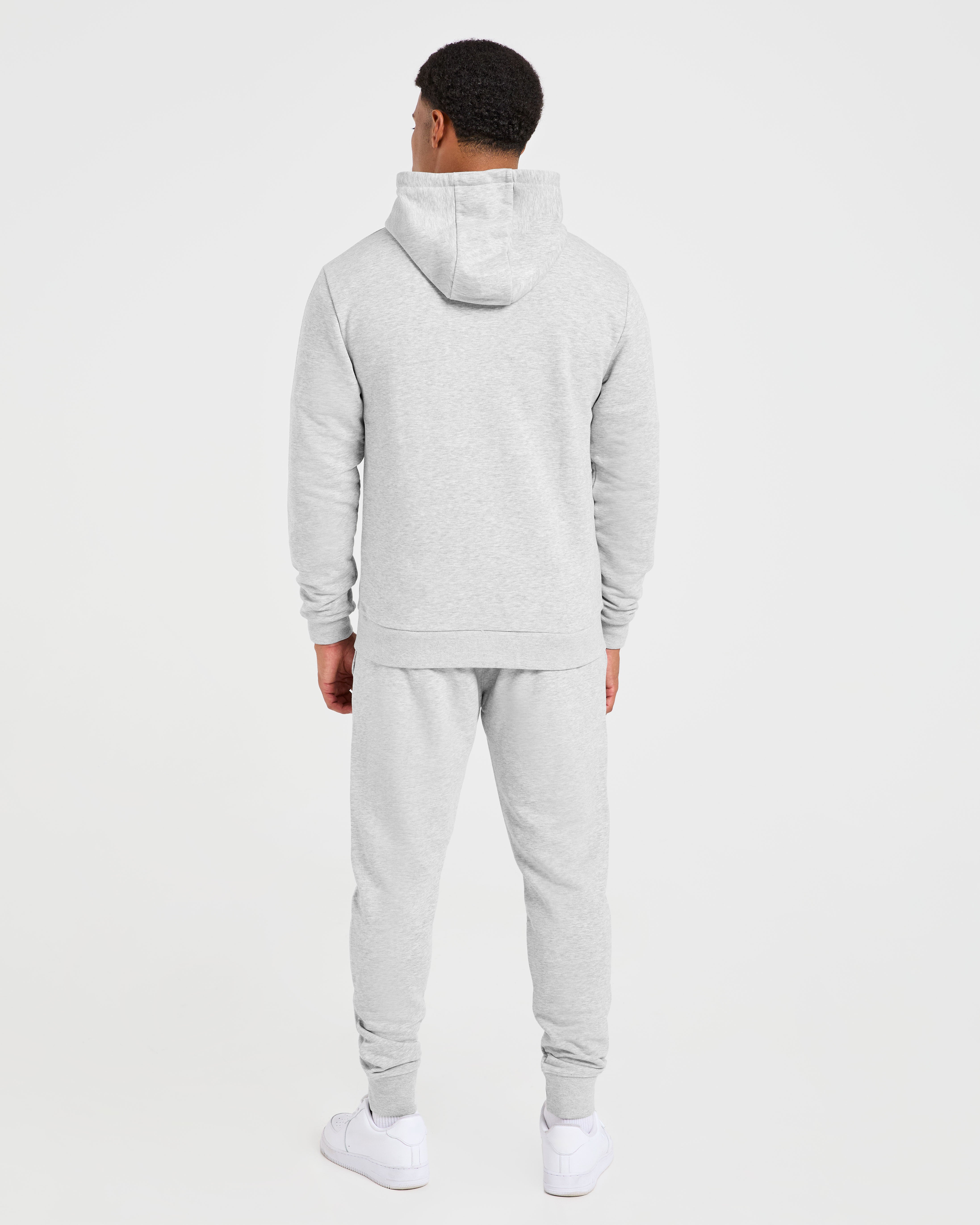 Essential Lightweight Zip Up Hoodie - Grau Marl
