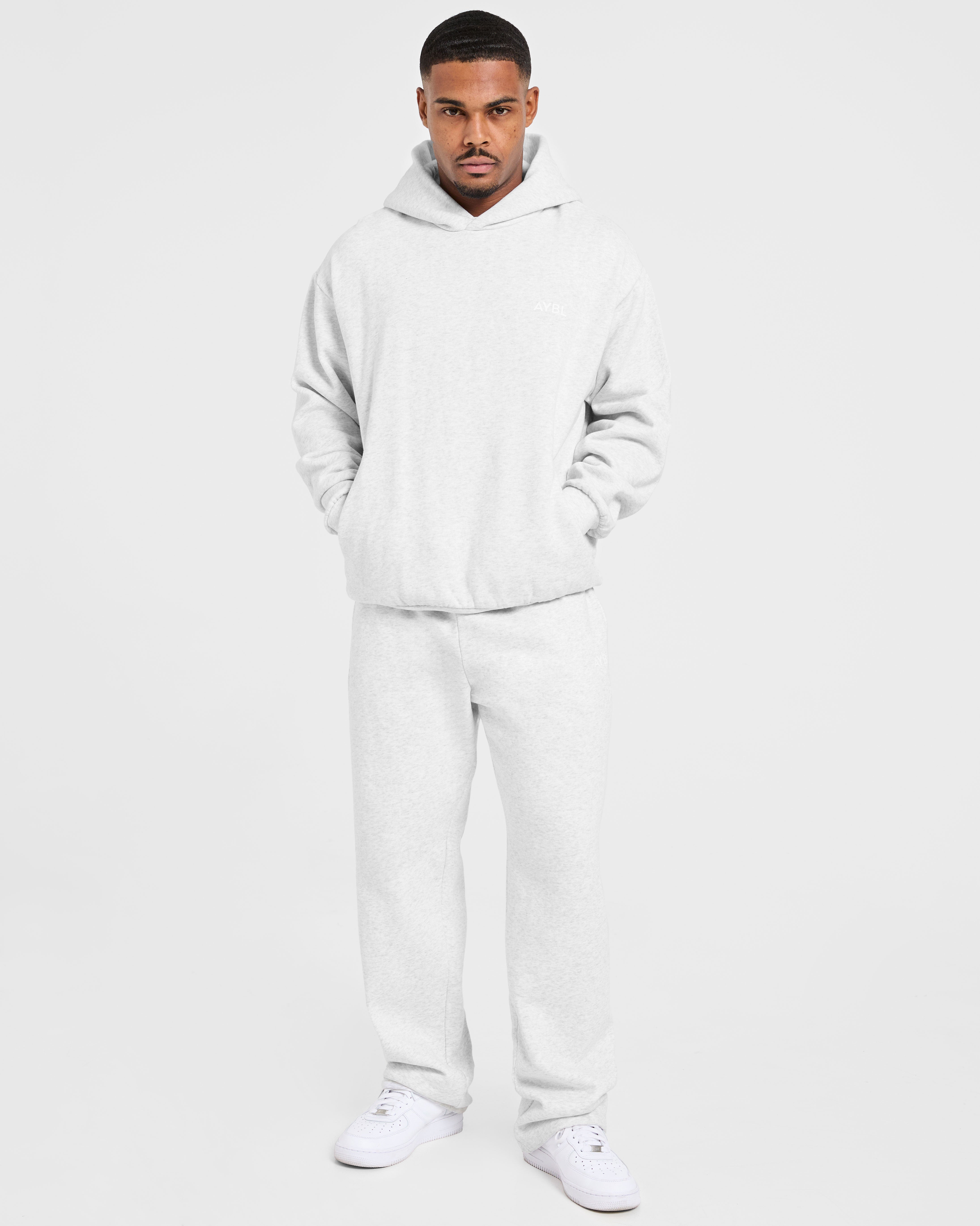 Essential Oversized Straight Leg Joggers - Grau Marl
