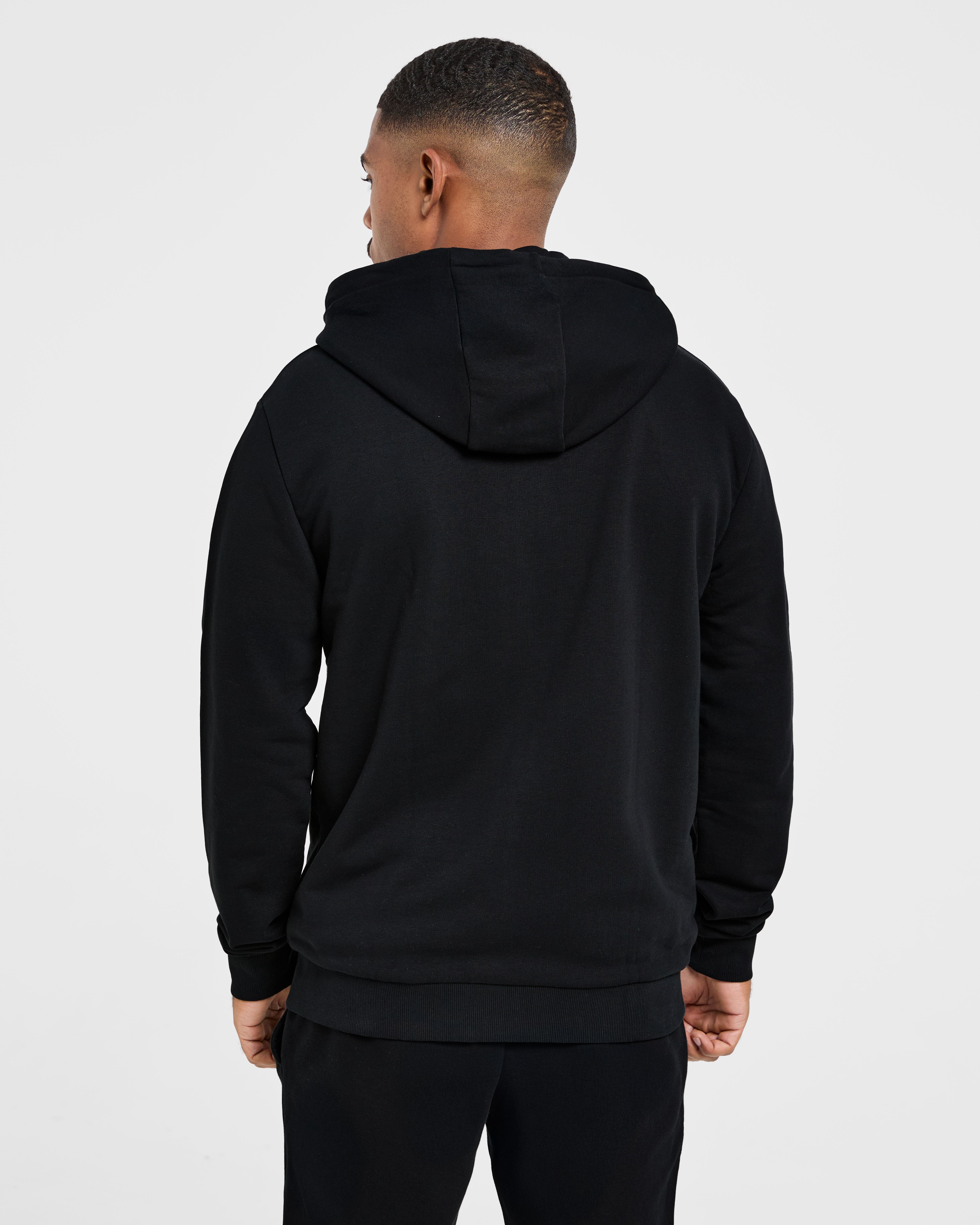 Essential Lightweight Zip Up Hoodie - Schwarz