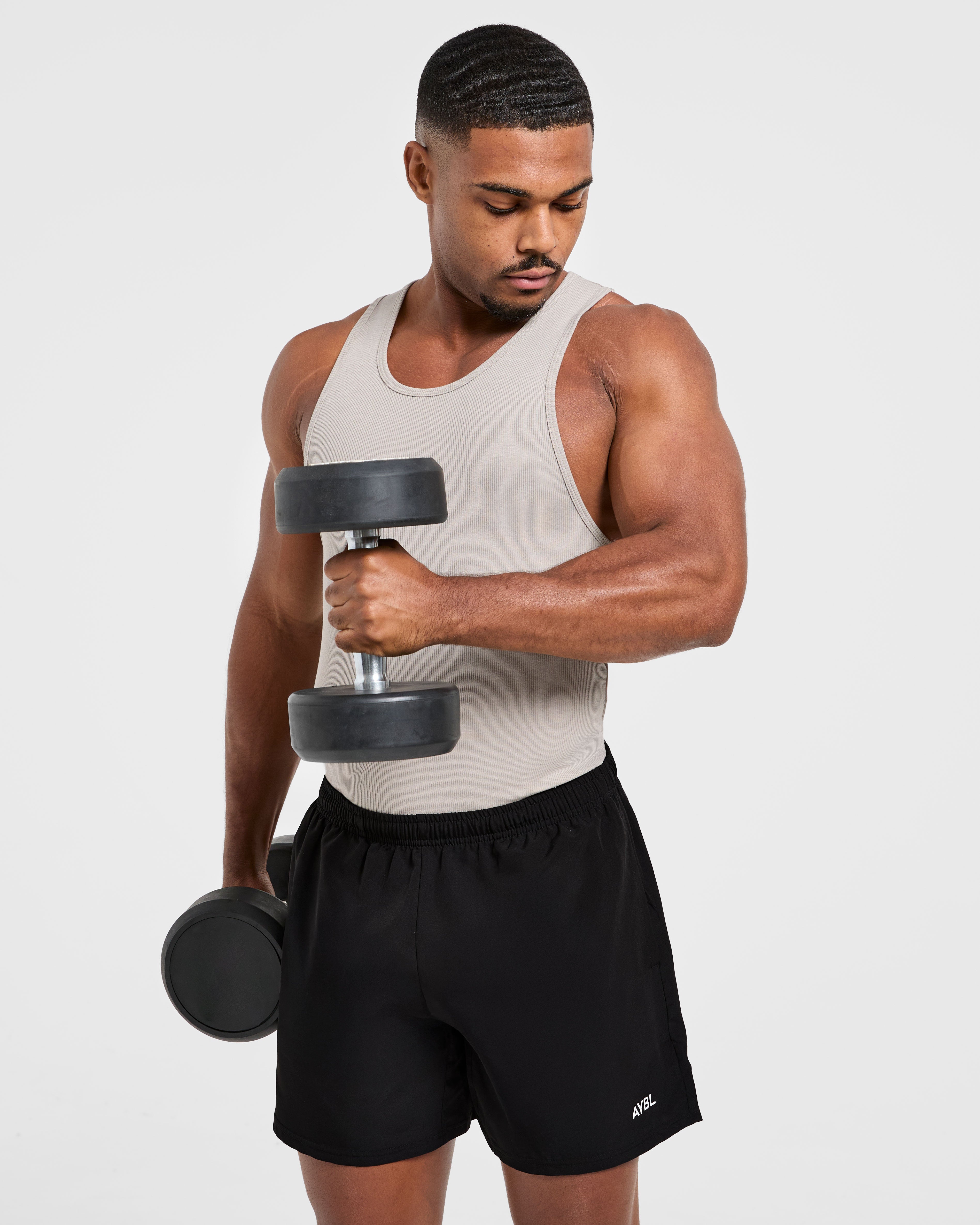 Muscle Ribbed Tank - Cloud Grau