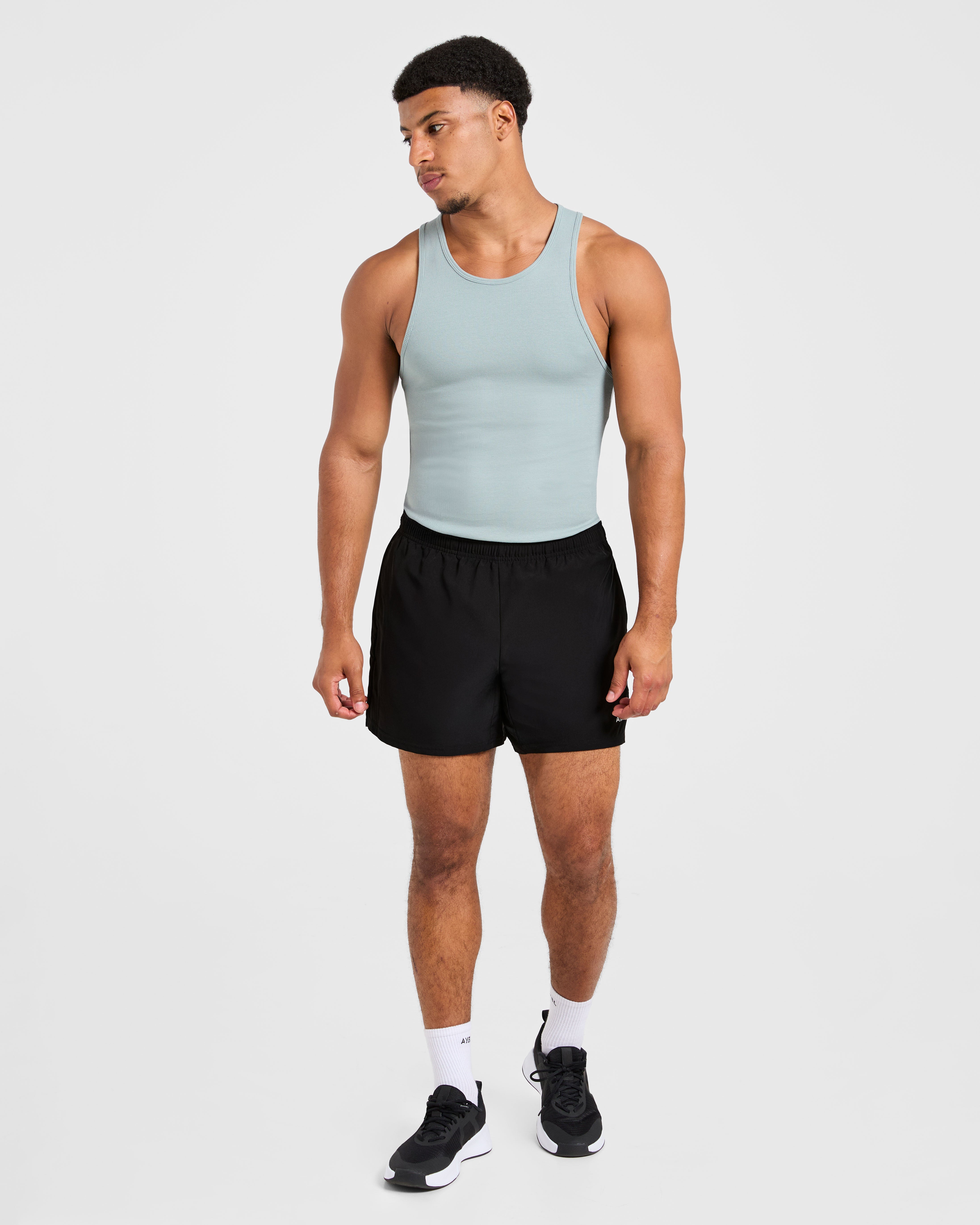 Muscle Ribbed Tank - Stone Blau