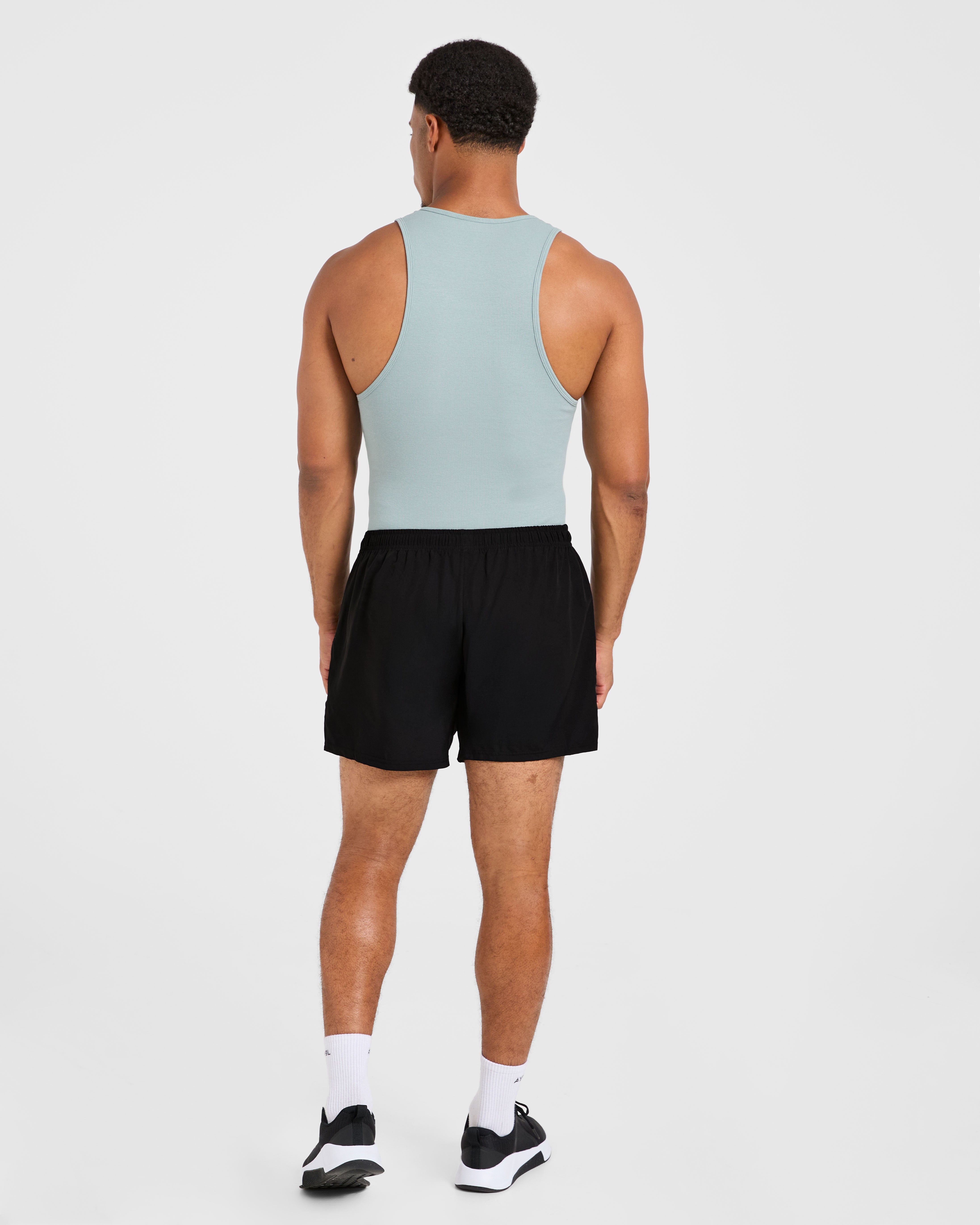 Muscle Ribbed Tank - Stone Blau