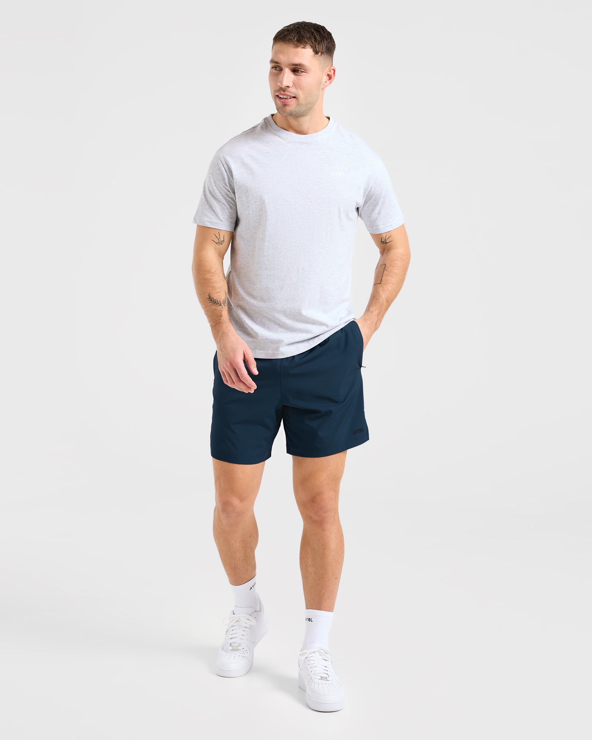Essential T Shirt - Light Grau Marl
