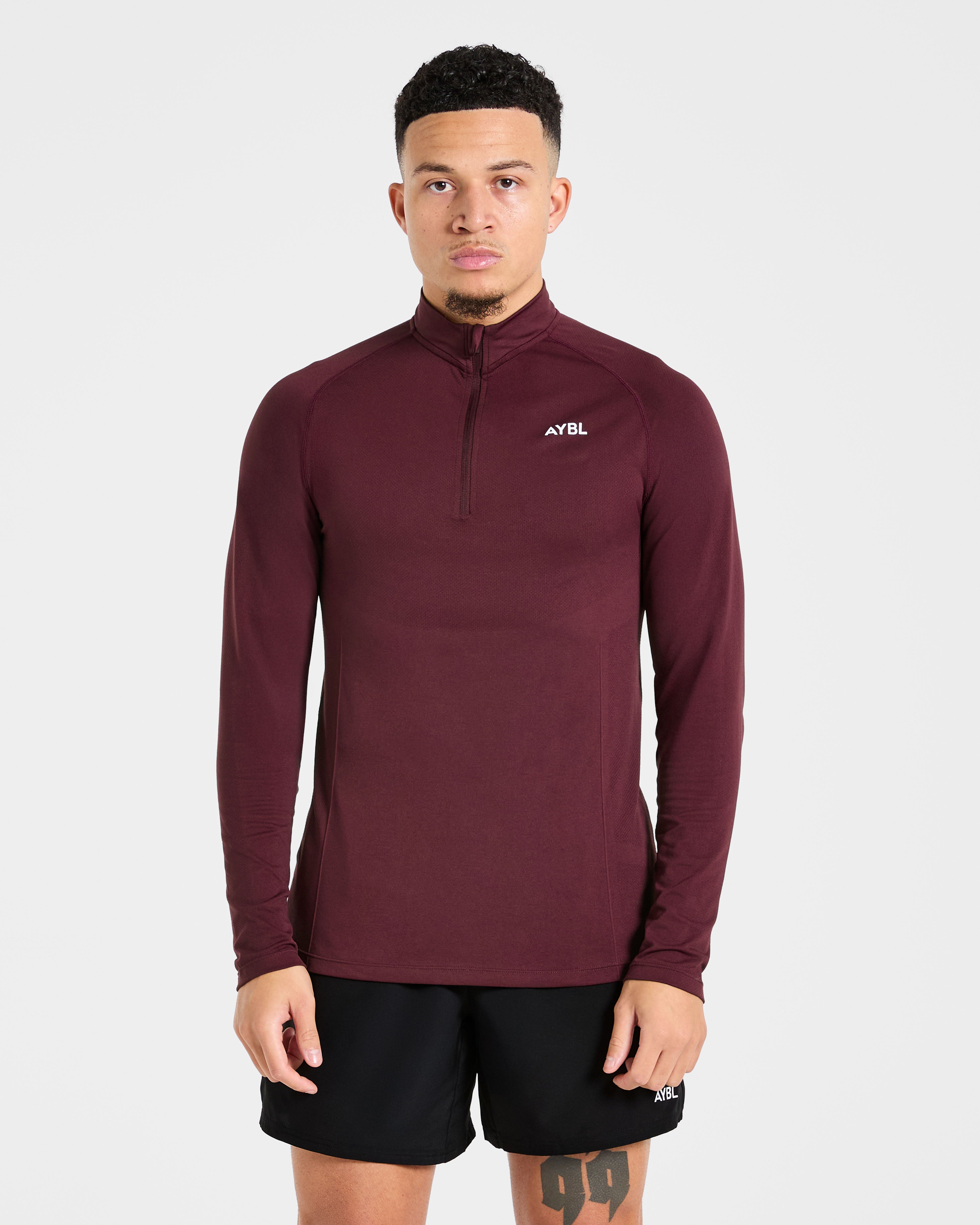 Essential Seamless 1/4 Zip Pullover - Dusty Plum