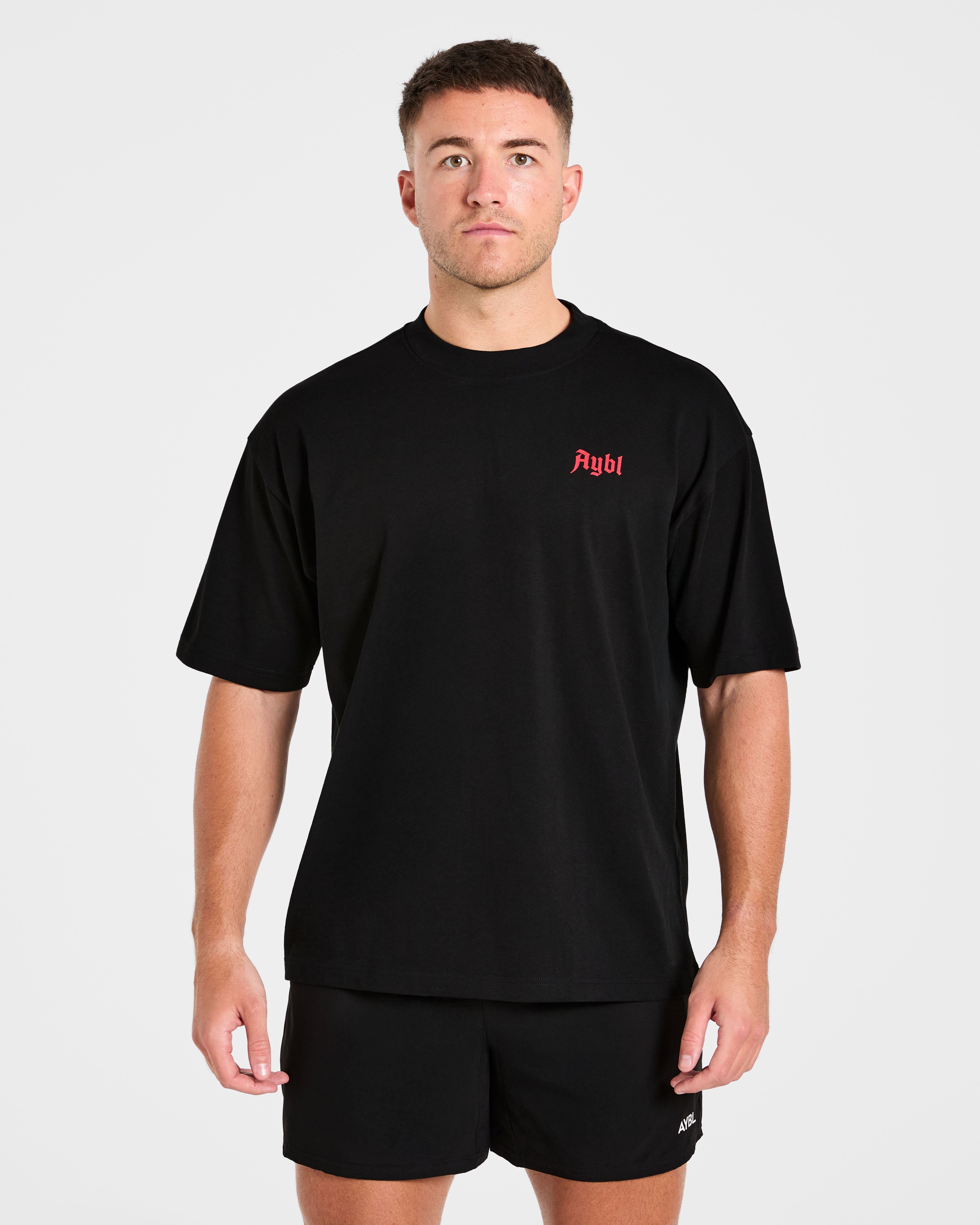 Built for Lifters Oversized T Shirt - Schwarz/Rot