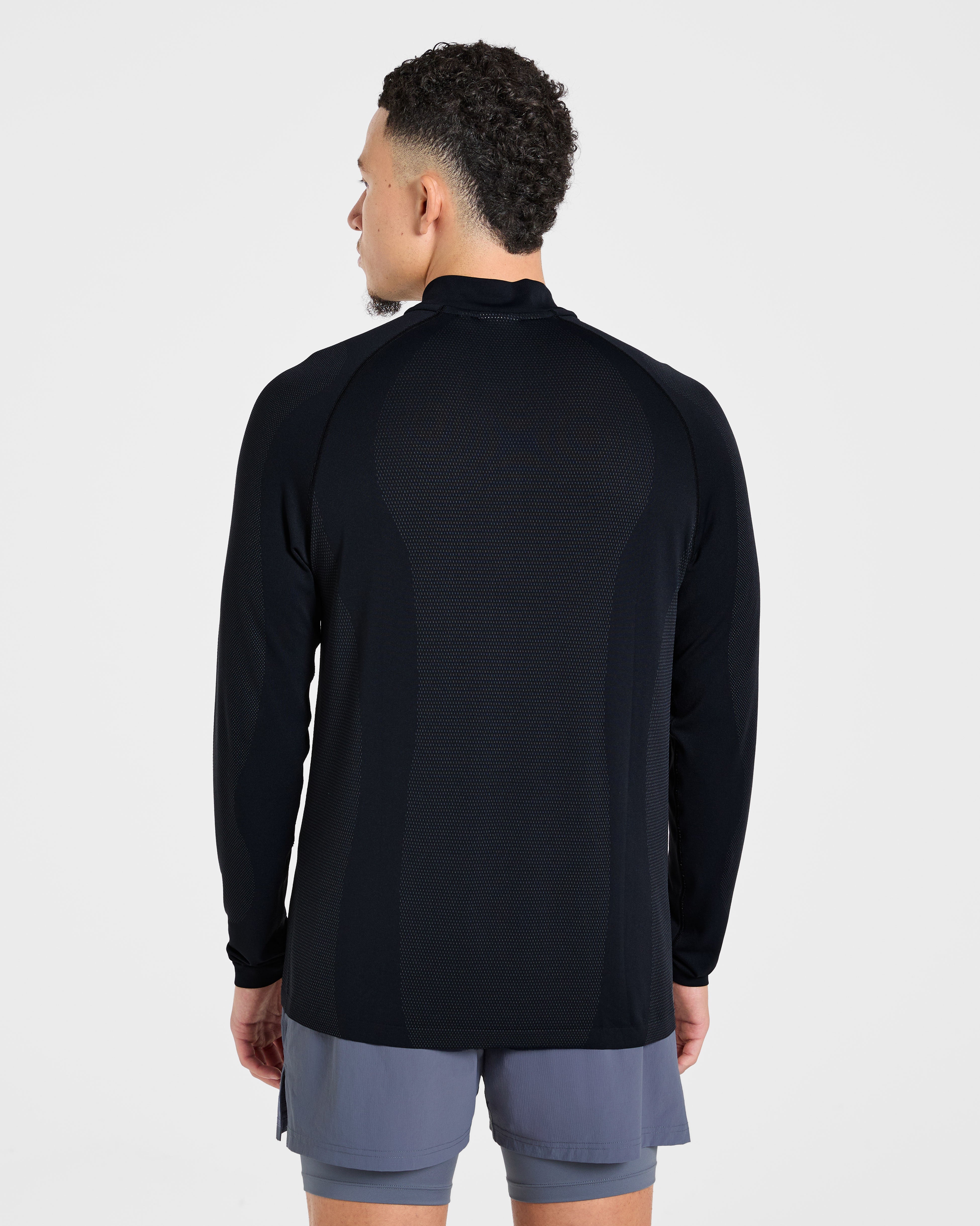 Attain Seamless 1/2 Zip Pullover - Schwarz