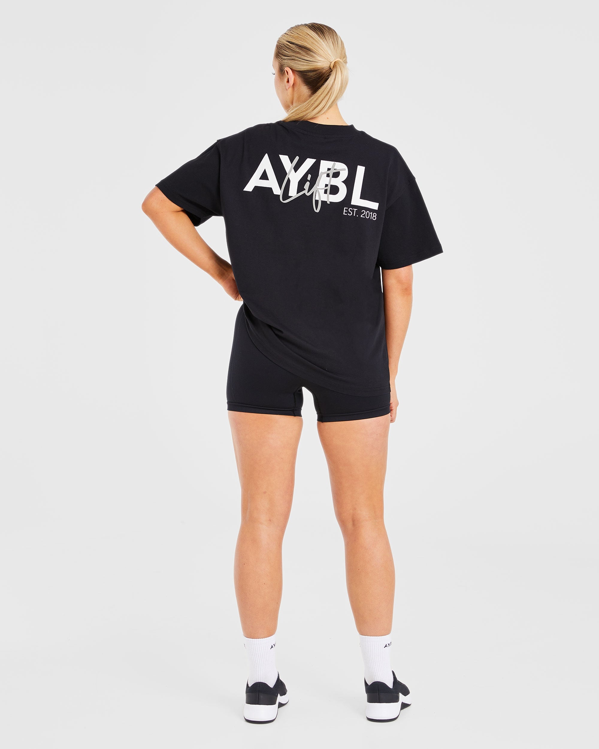 Lift Graphic Oversized T Shirt - Schwarz
