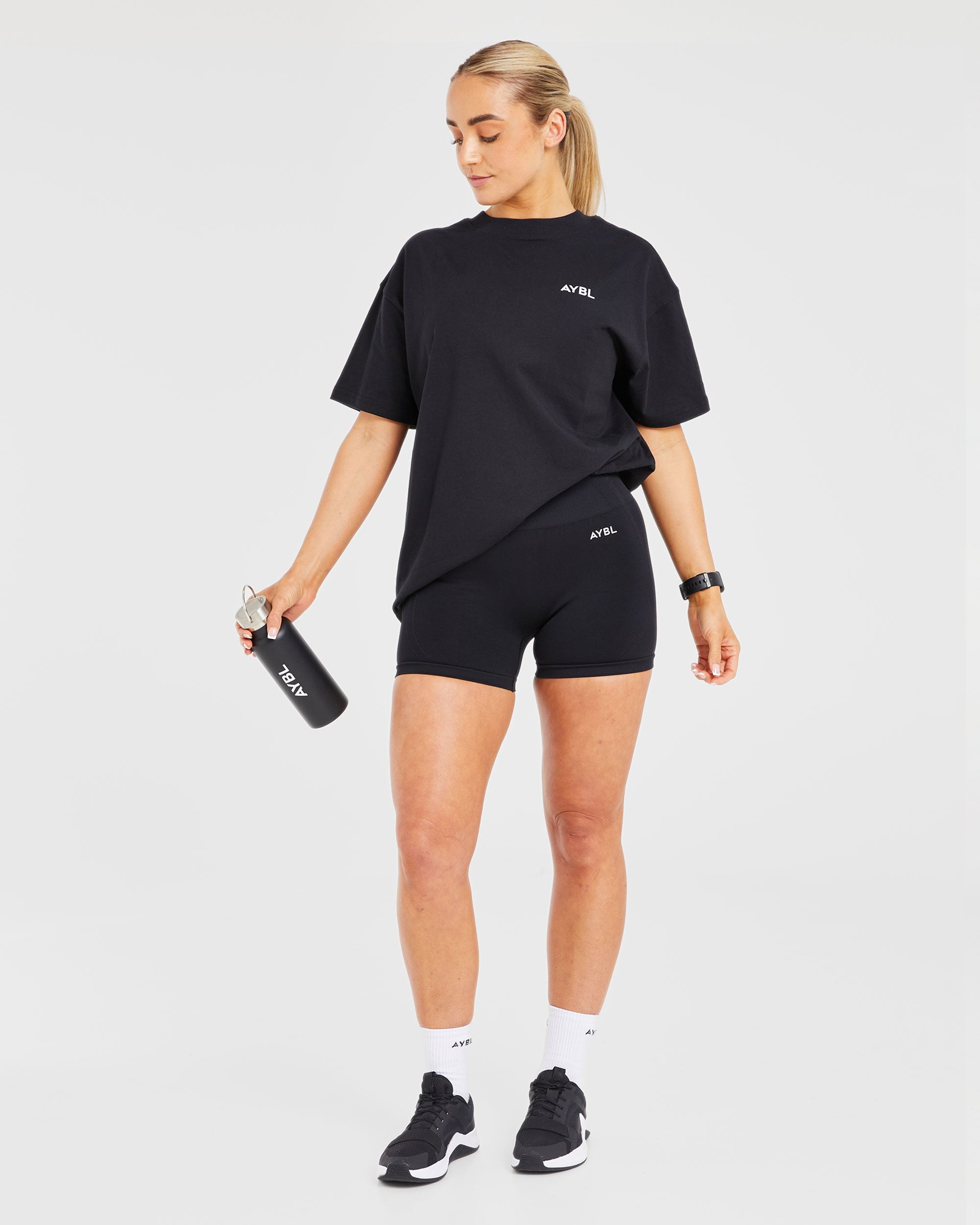 Lift Graphic Oversized T Shirt - Schwarz
