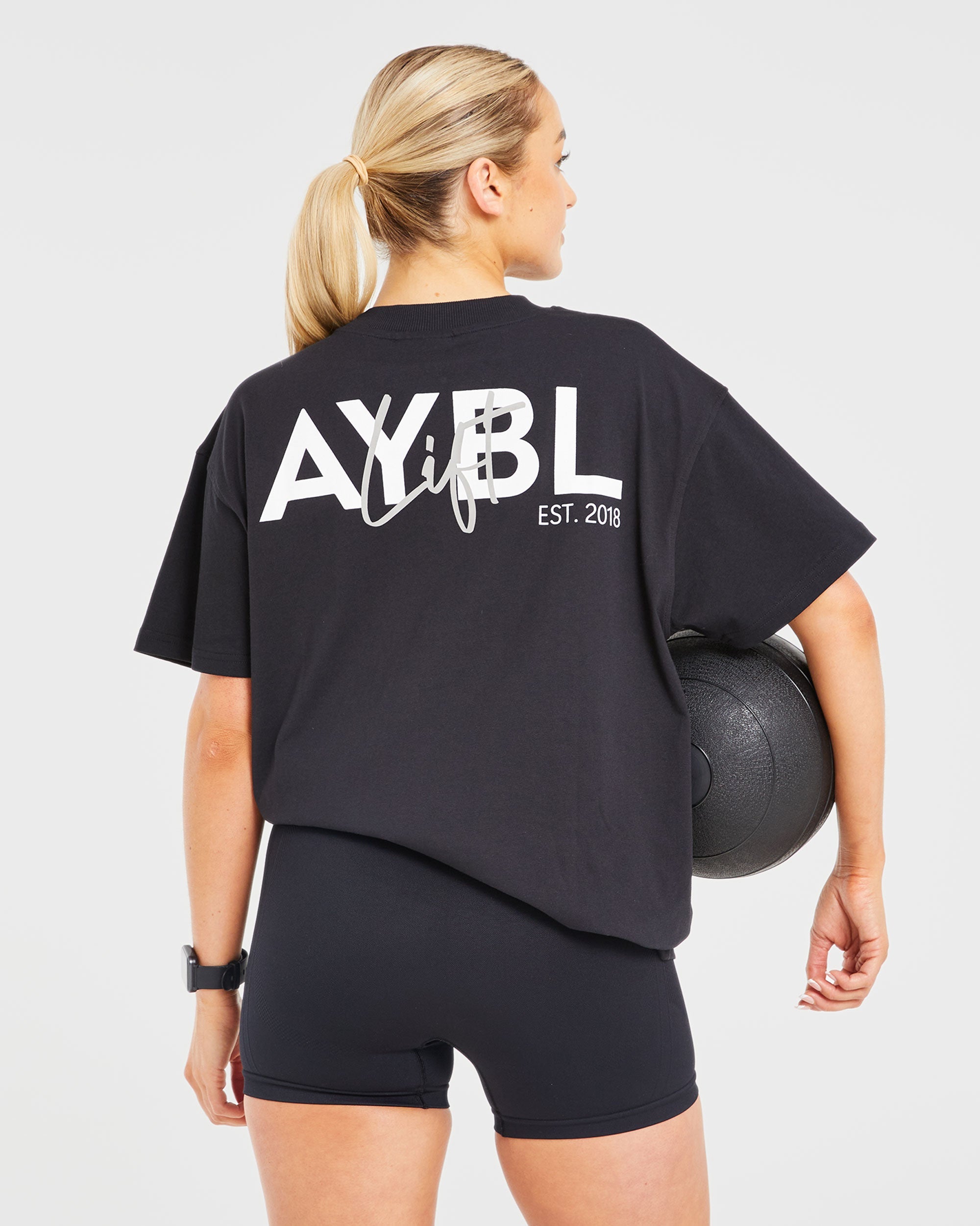 Lift Graphic Oversized T Shirt - Schwarz