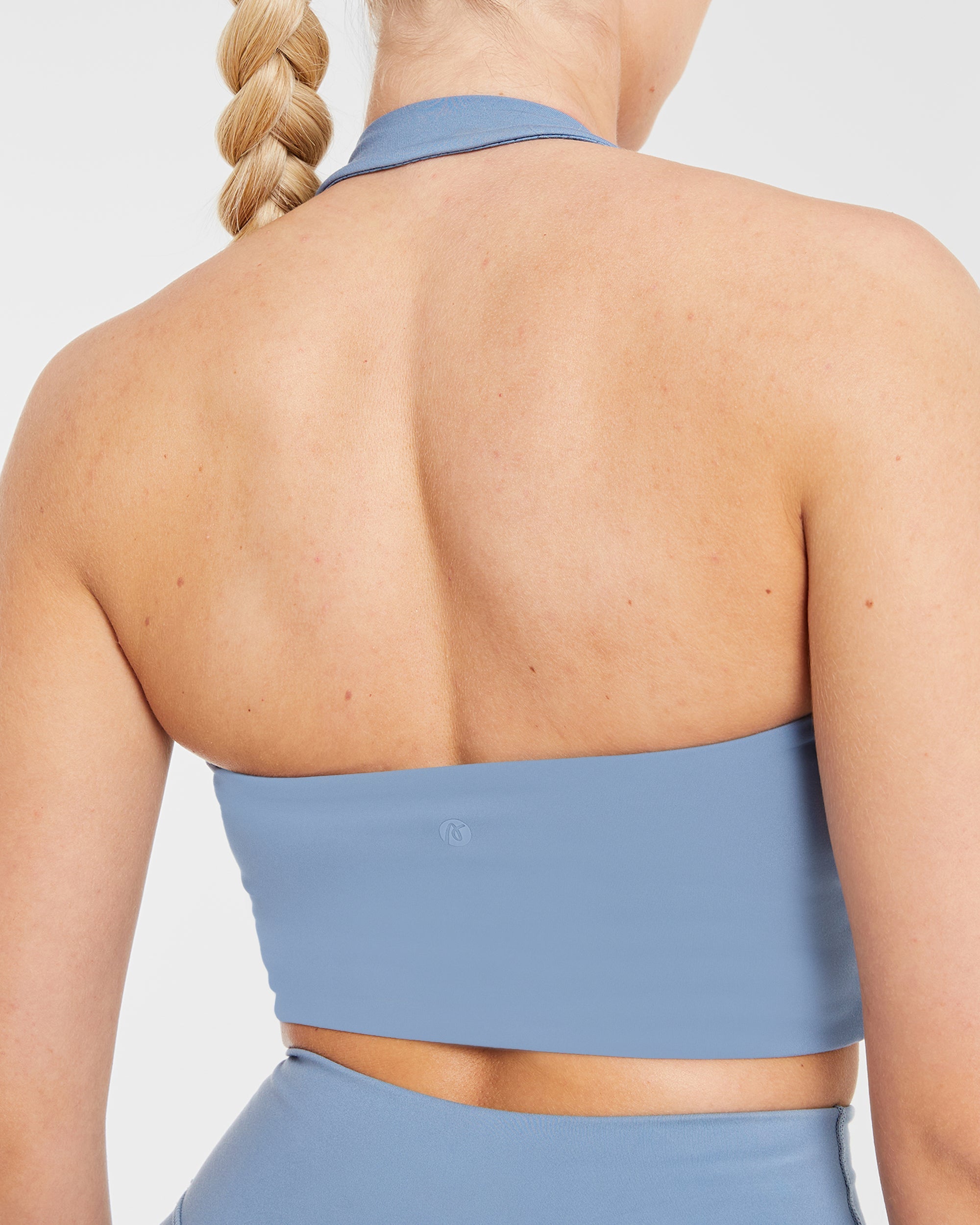 Staple Halterneck Crop Top - Slate Blau