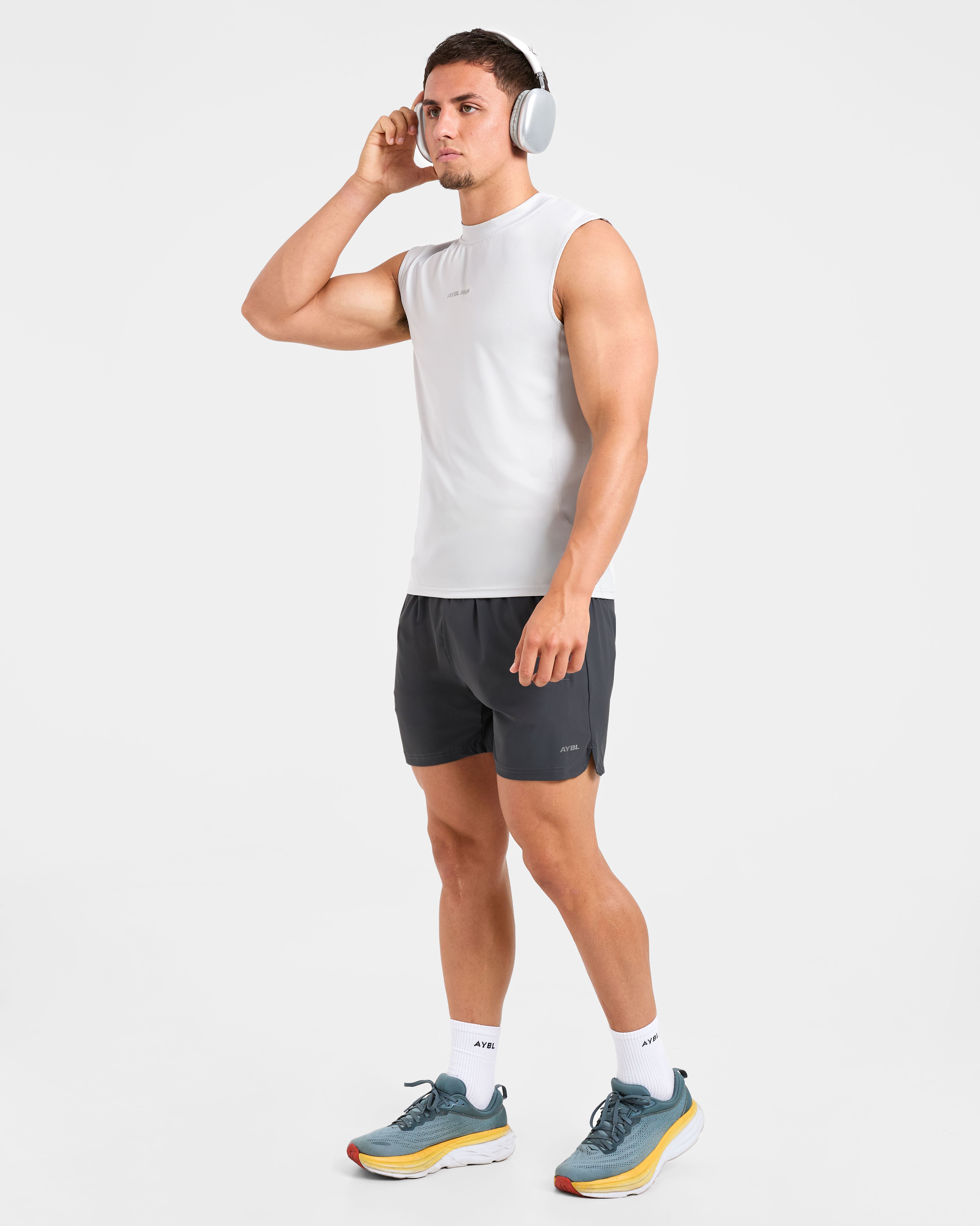 Run Slim Tank - Ice Grau