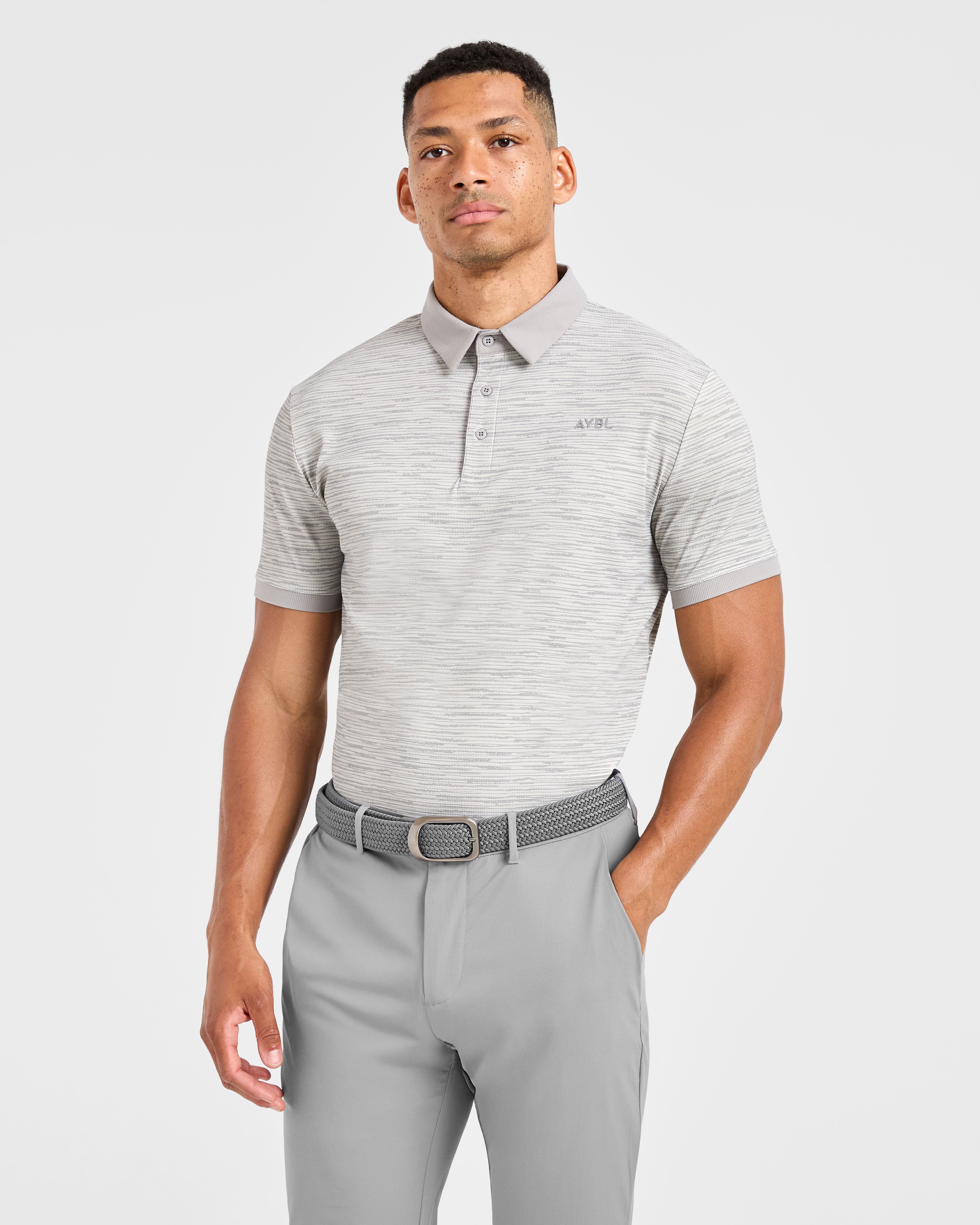 Precision Stripe Polo - Grau