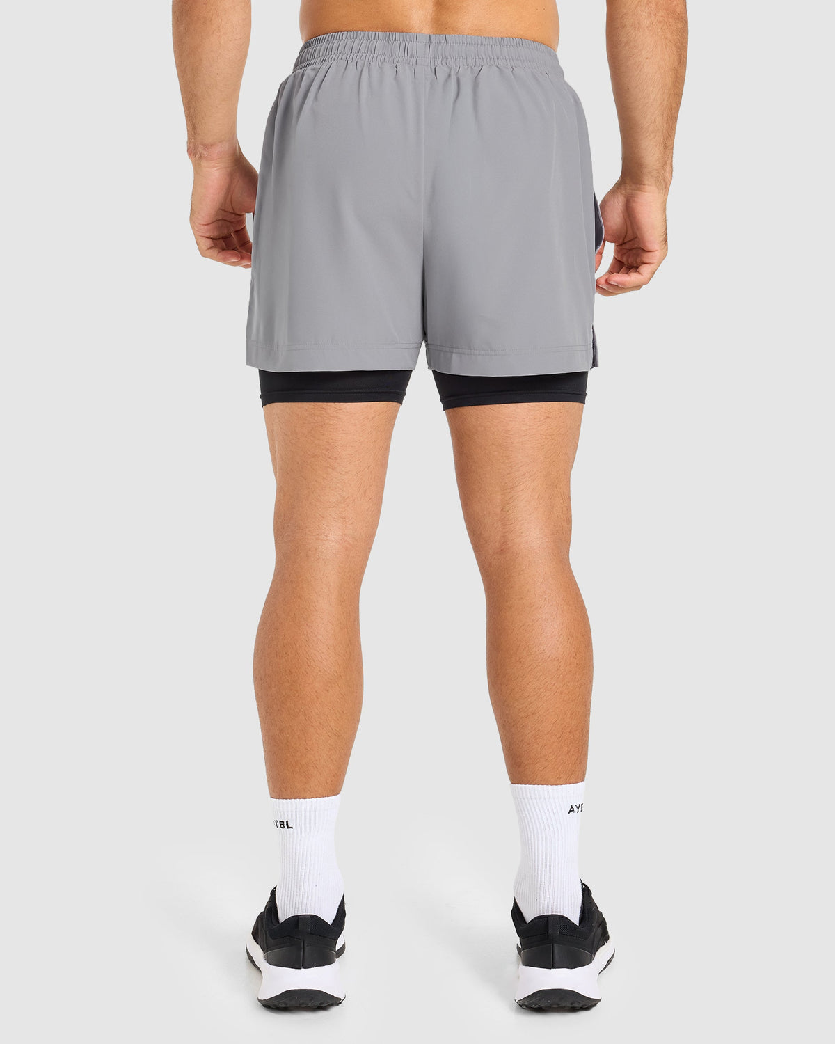 Core 2 in 1 Shorts - Grau/Schwarz