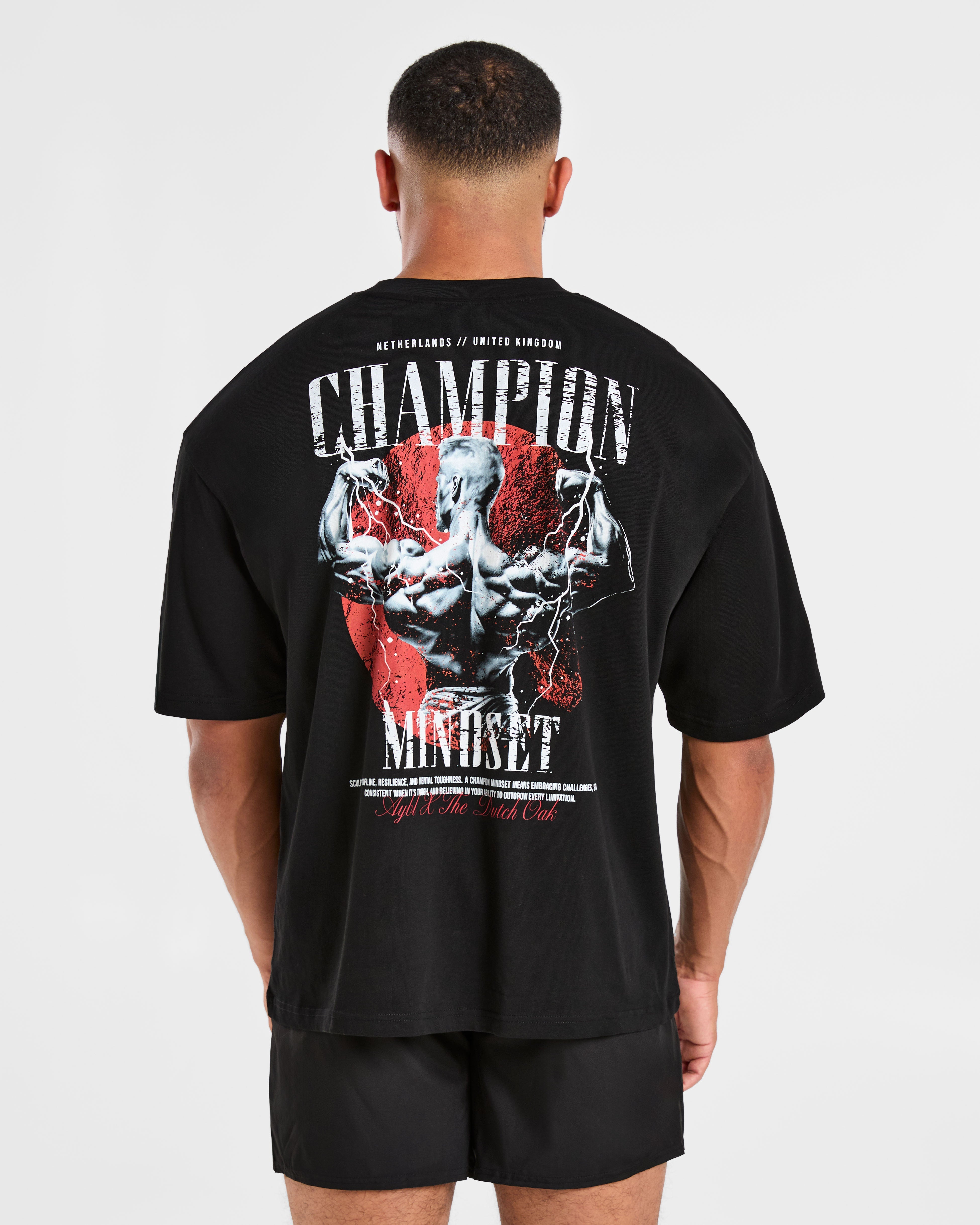 Wesley Vissers x Champion Mindset Oversized T Shirt - Schwarz