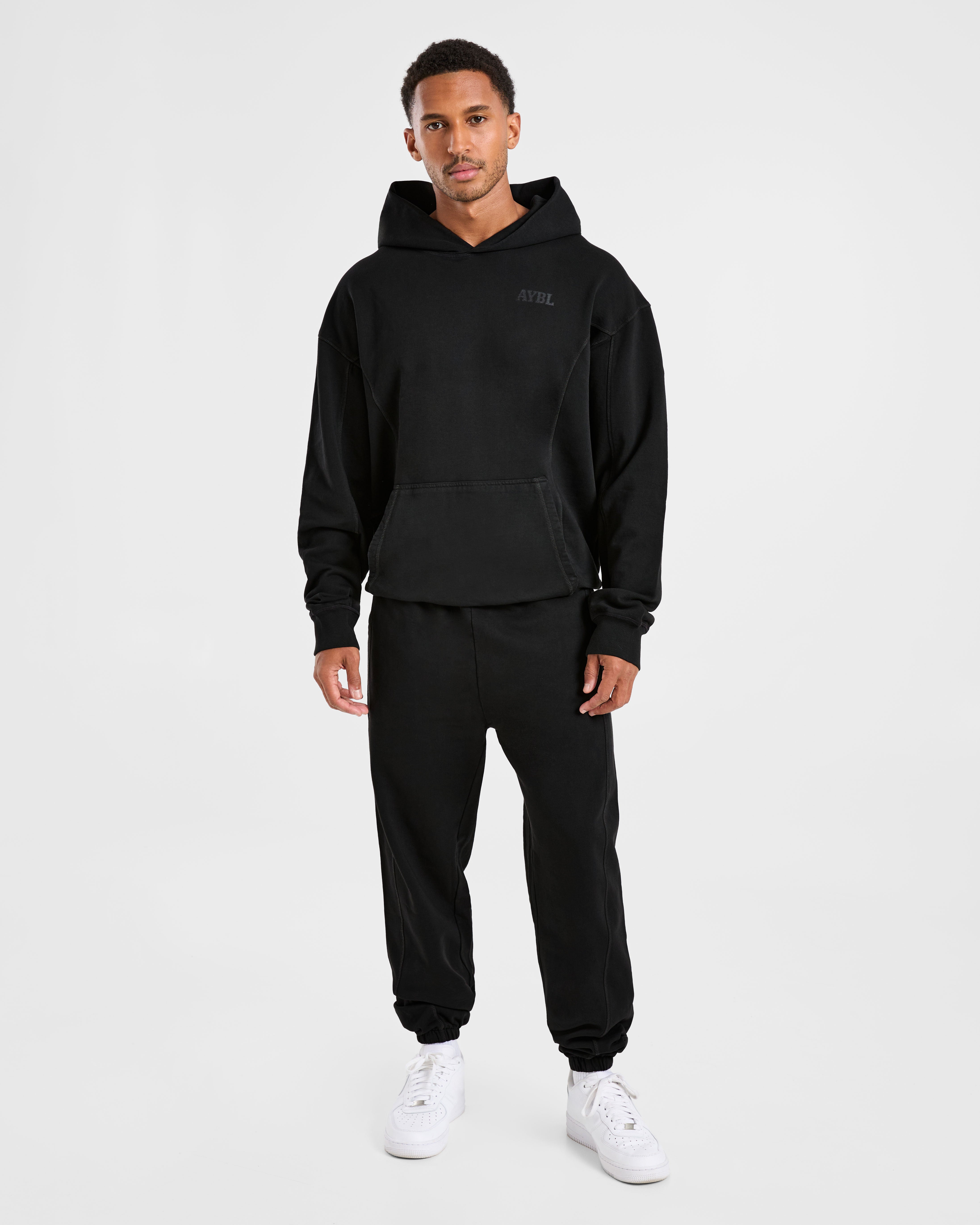 Lift Club Distressed Hoodie - Schwarz/Charcoal