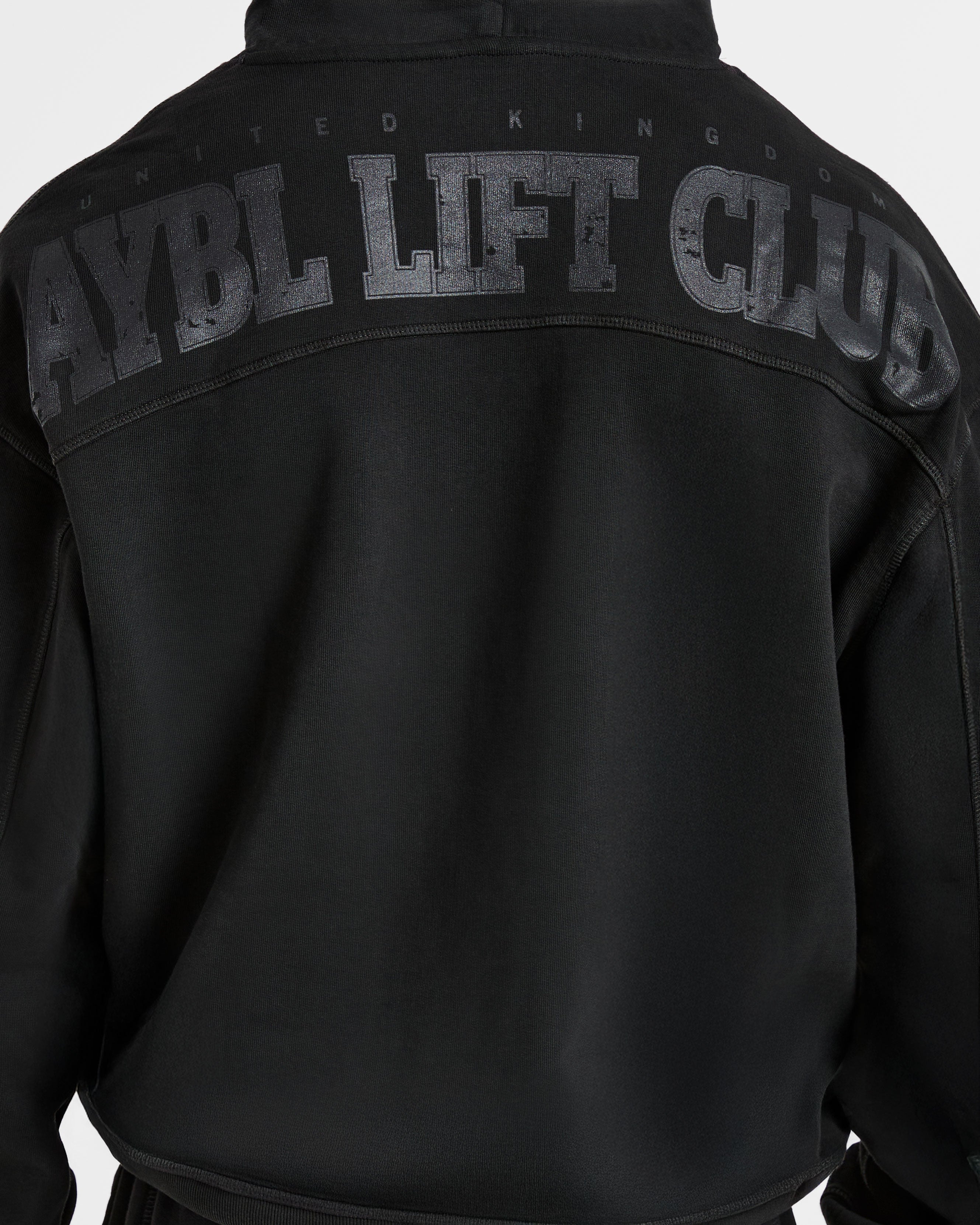 Lift Club Distressed Hoodie - Schwarz/Charcoal
