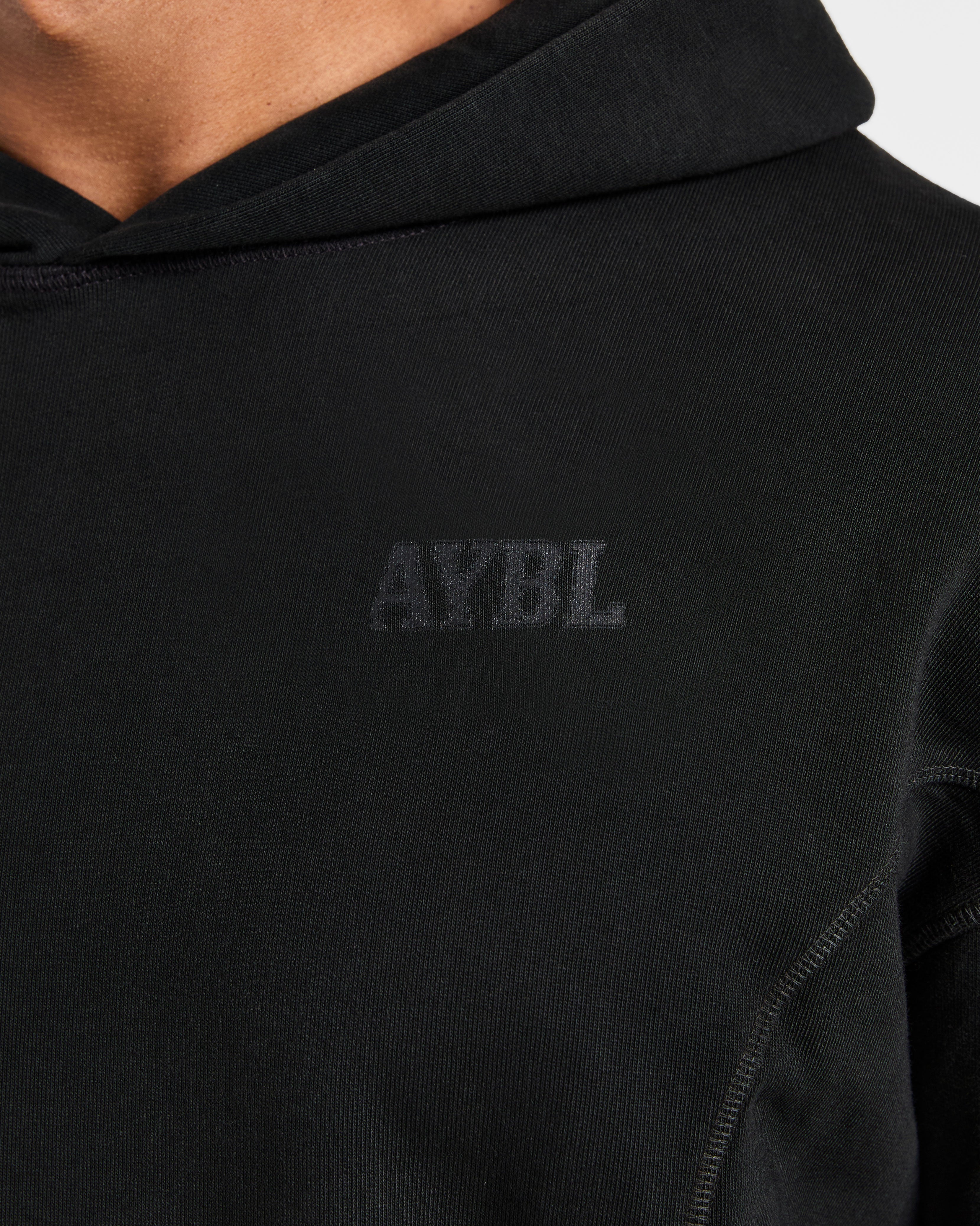Lift Club Distressed Hoodie - Schwarz/Charcoal