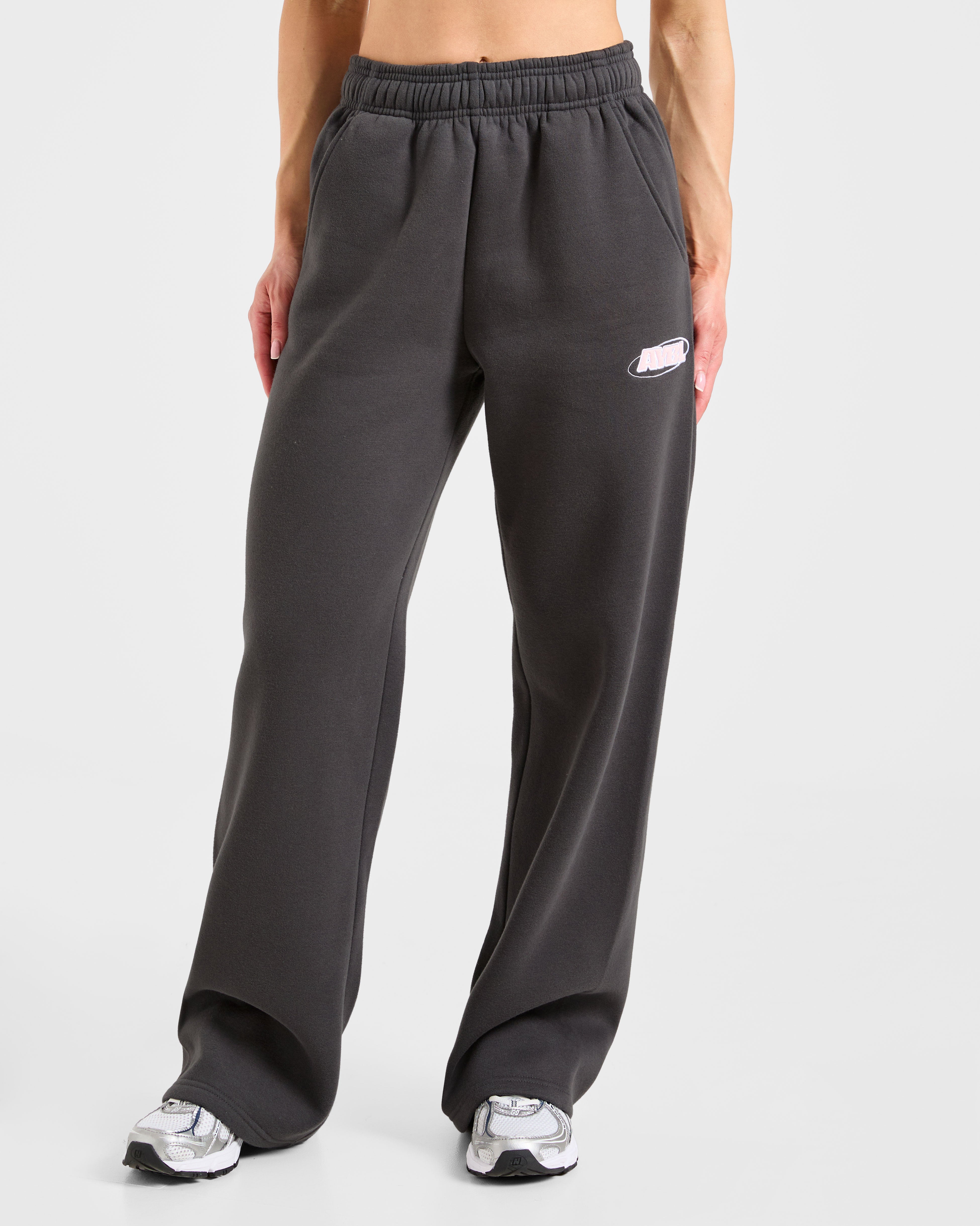 Sports Essentials Oversized Straight Leg Joggers - Charcoal/Rosa