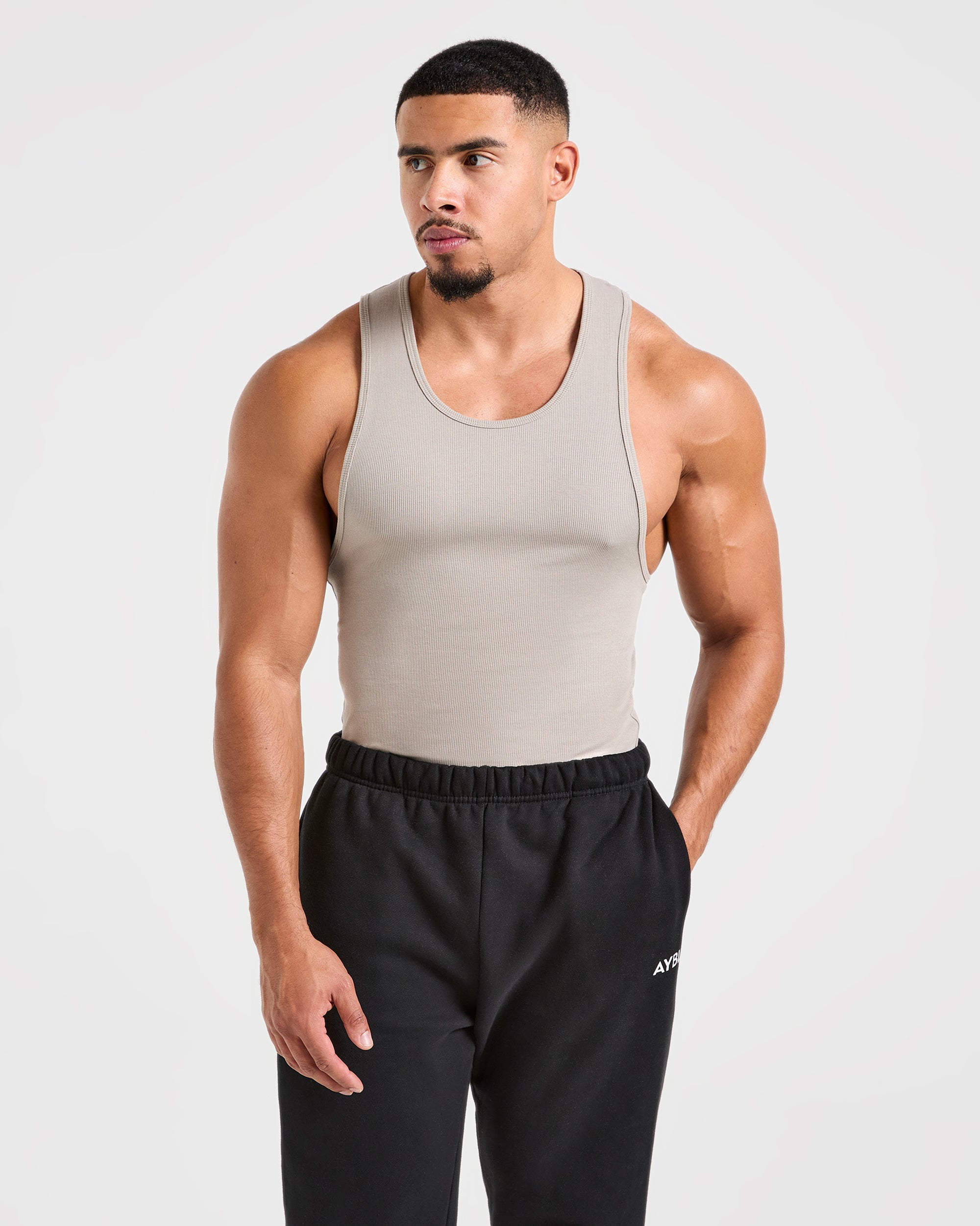 Muscle Ribbed Tank - Cloud Grau