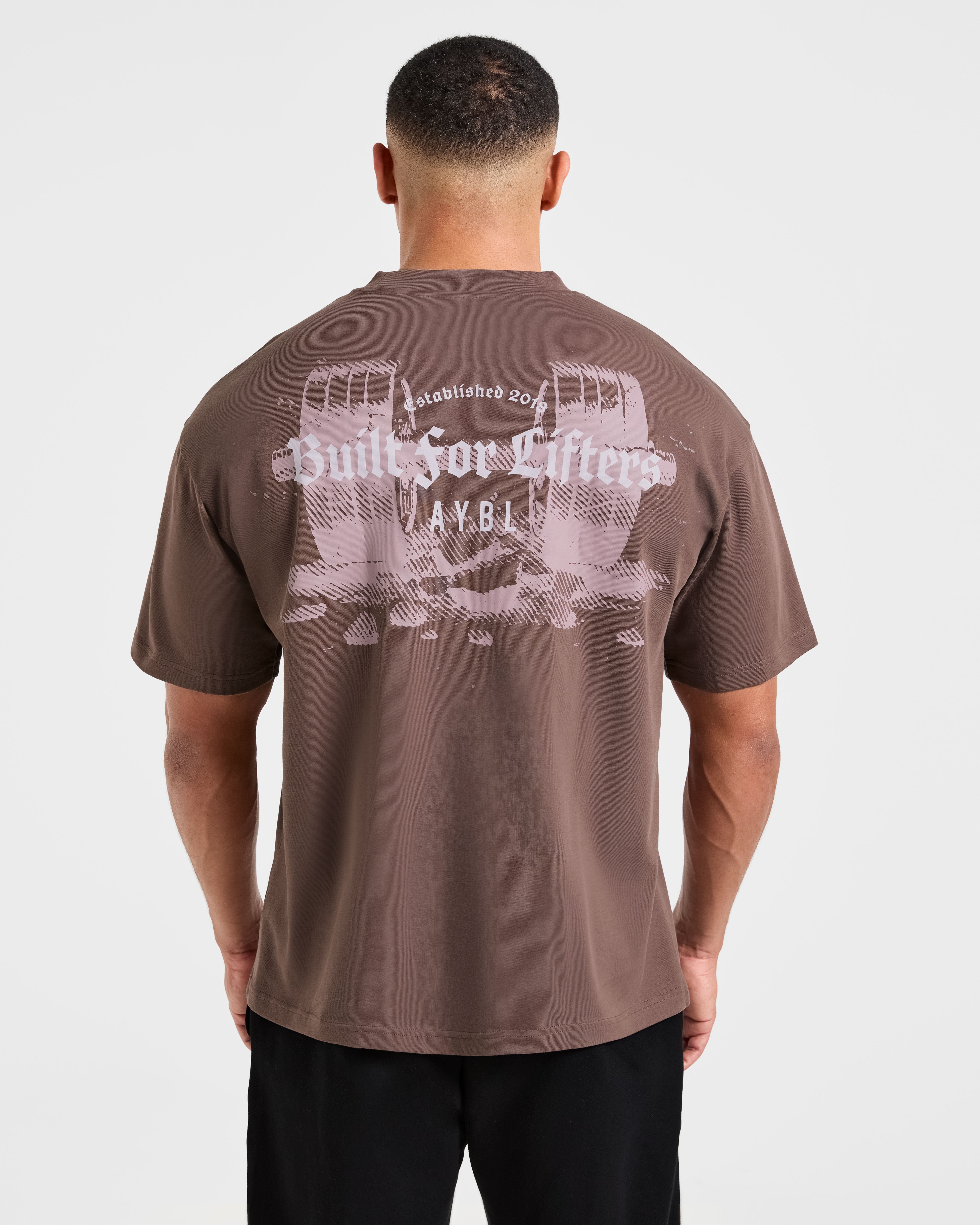 Built for Lifters Oversized T Shirt - Vintage Braun