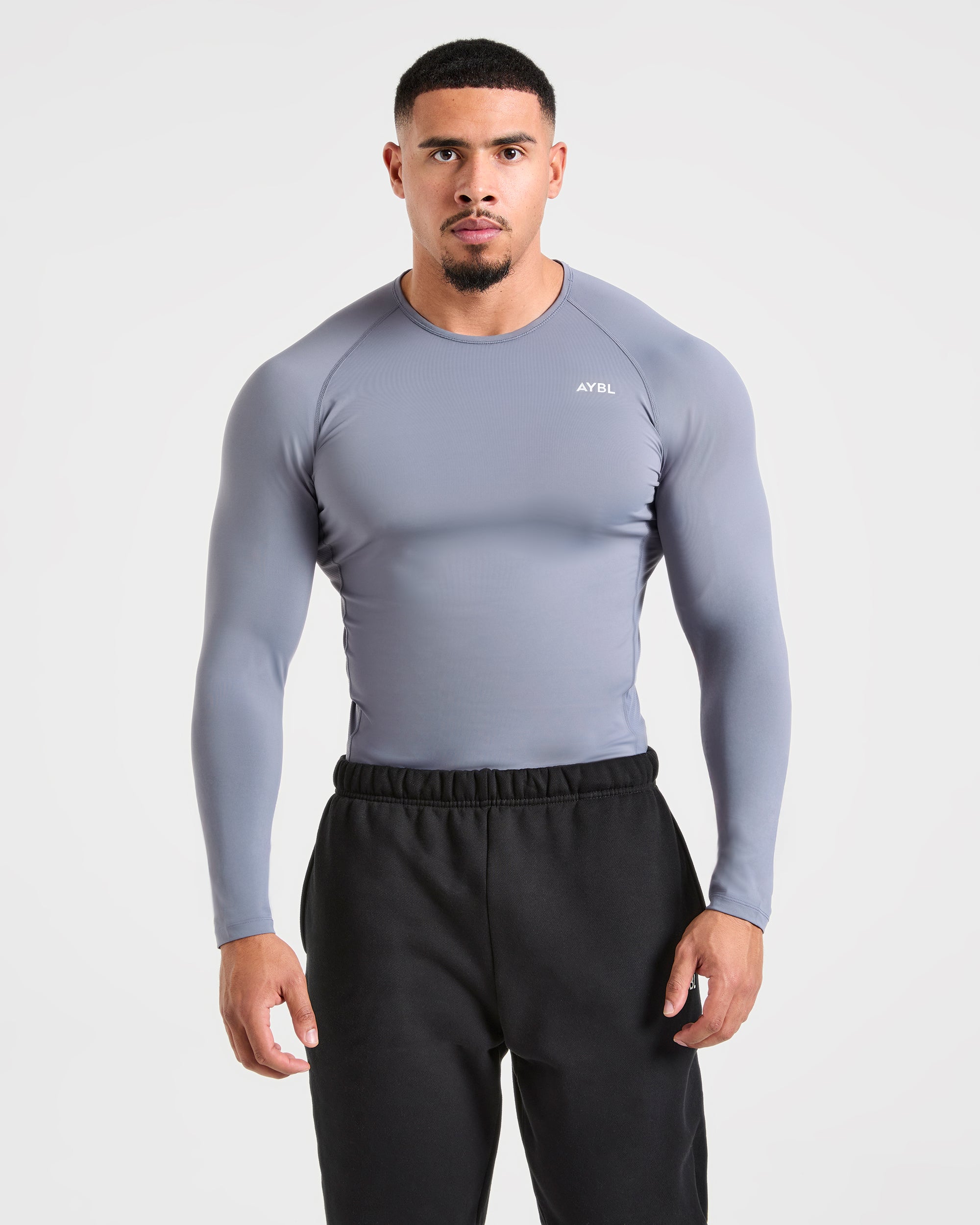 Compression Long Sleeve T Shirt - Slate Grau
