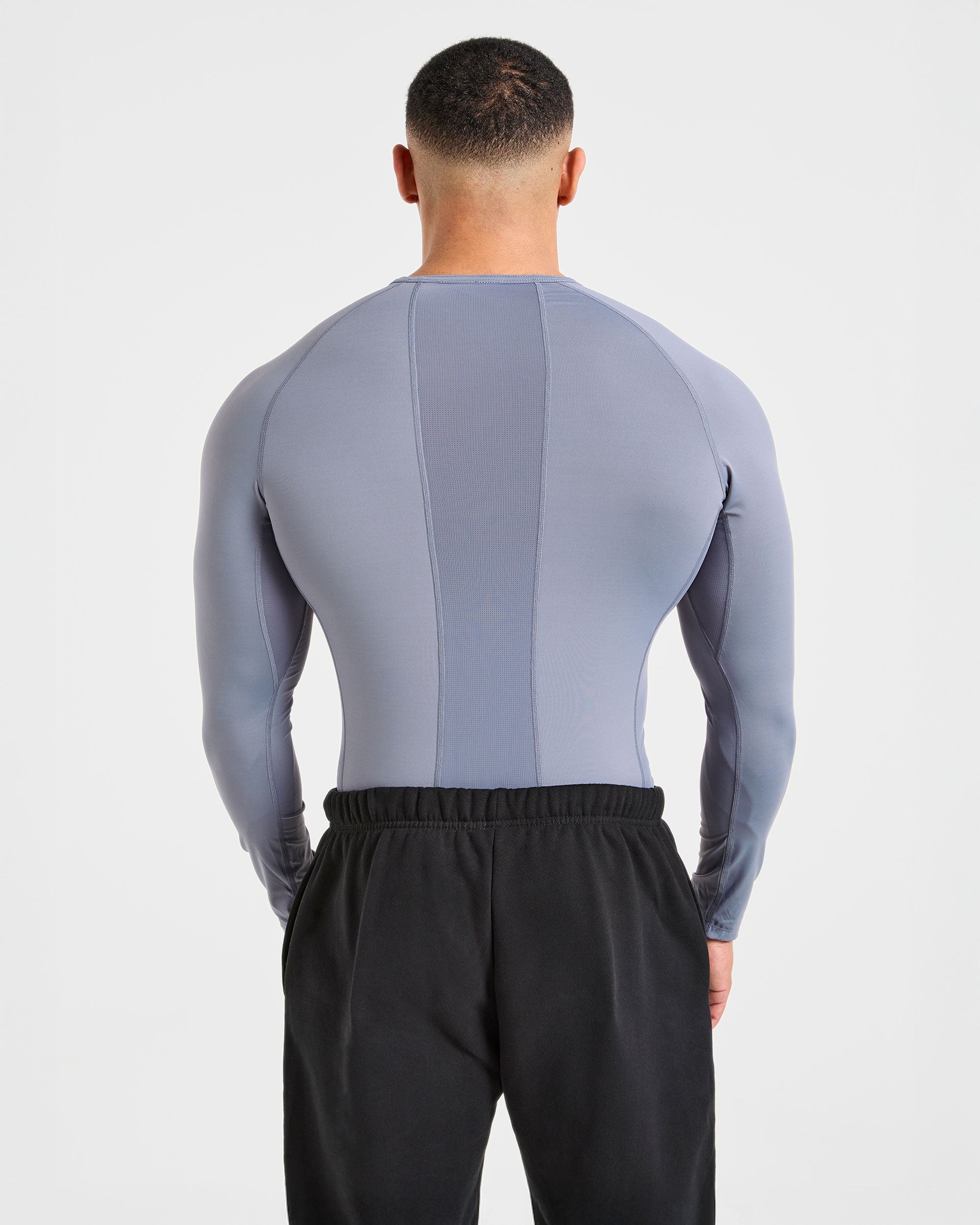 Compression Long Sleeve T Shirt - Slate Grau