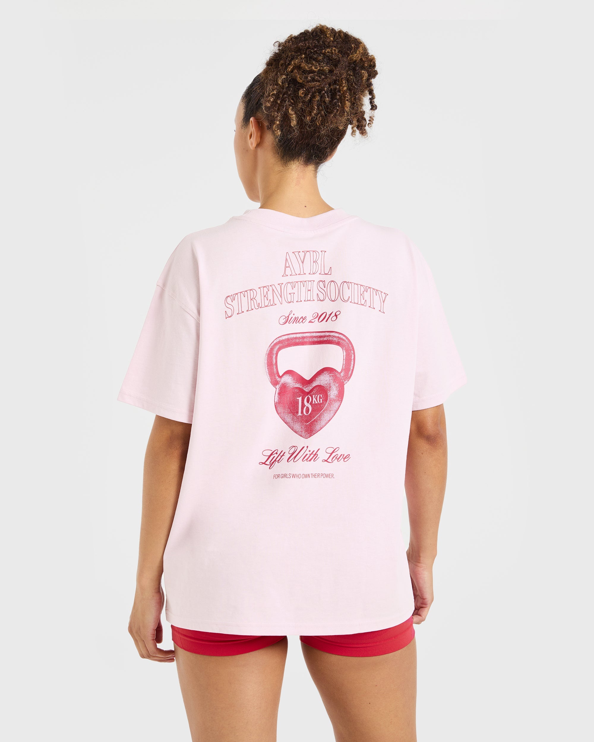 AYBL Lift Love Oversized T Shirt - Iced Rosa