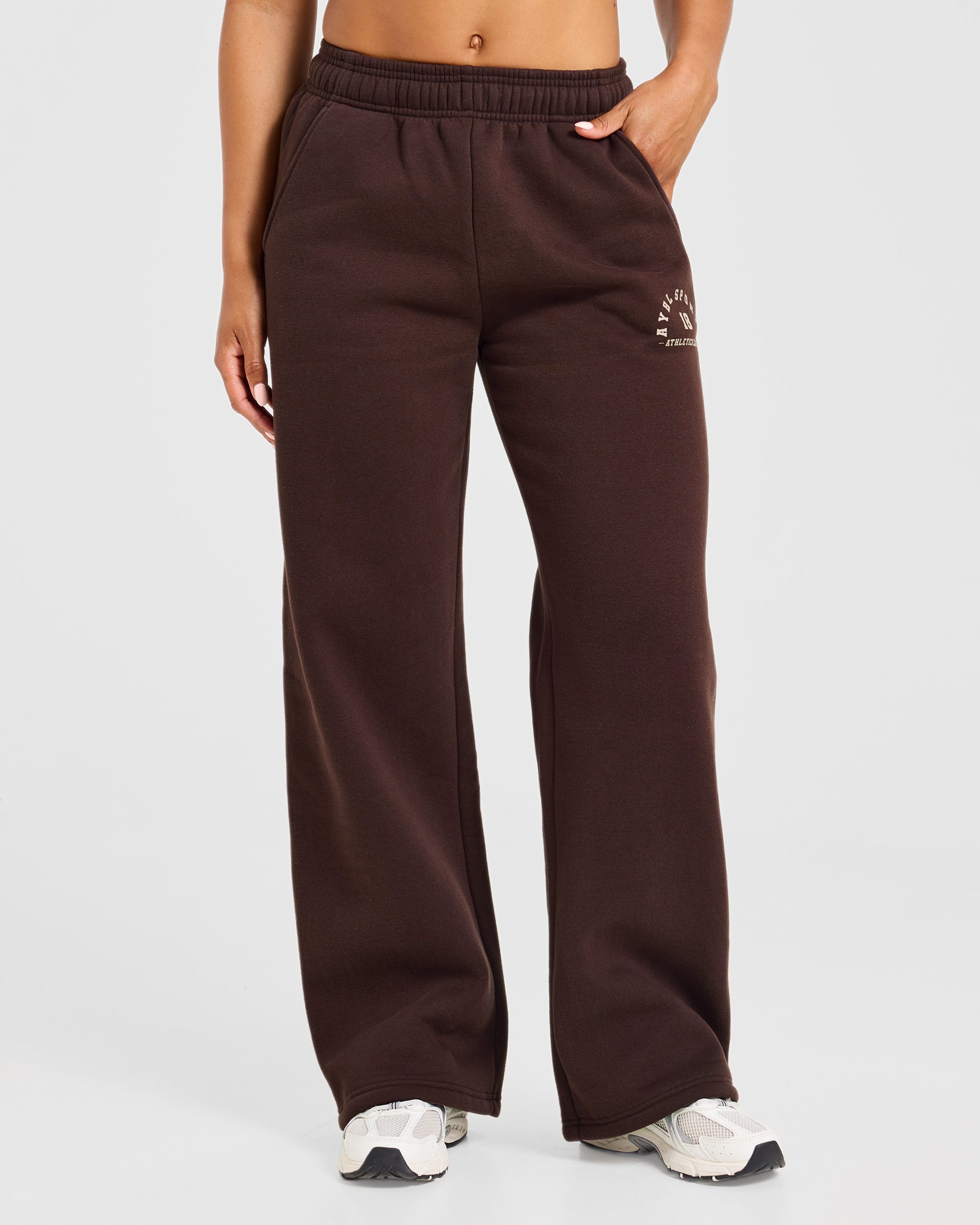 AYBL Sports 18 Oversized Straight Leg Joggers - Cocoa Braun