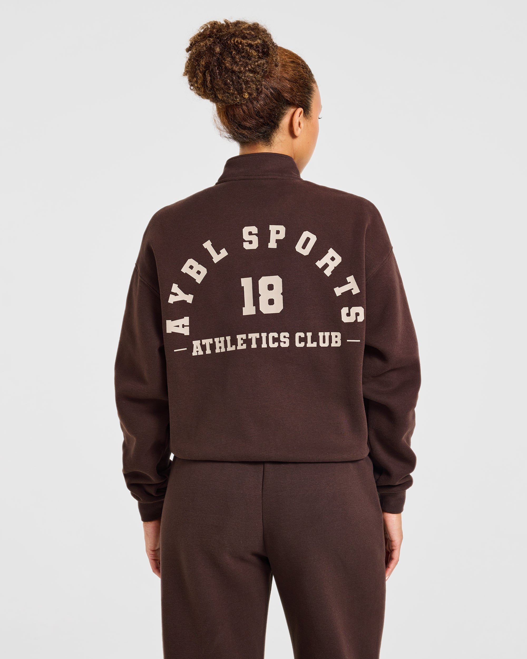 AYBL Sports 18 Oversized 1/4 Zip Pullover - Cocoa Braun
