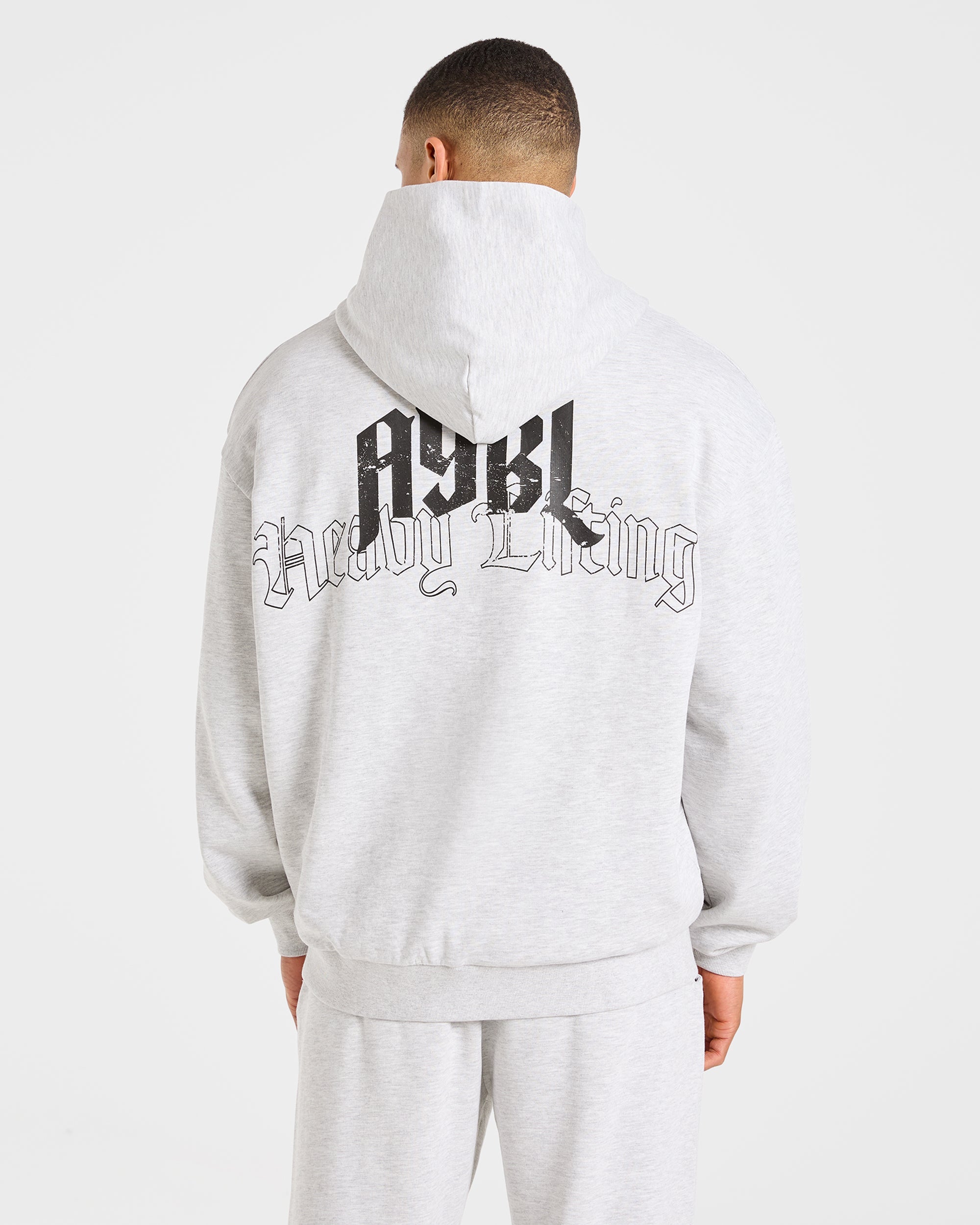 Heavy Lifting Gothic Oversized Hoodie - Grau Marl