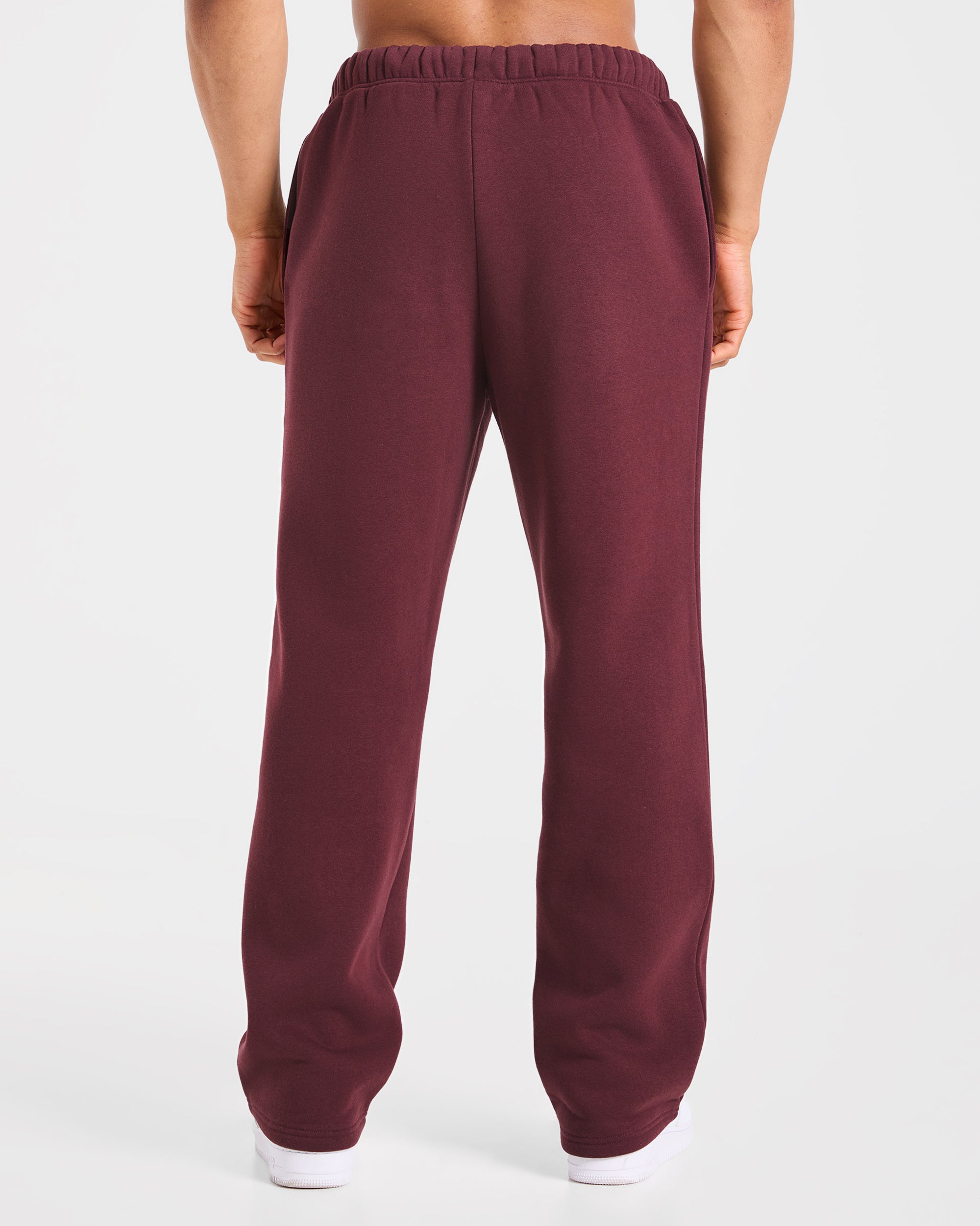 Essential Oversized Straight Leg Joggers - Burgundy Rot