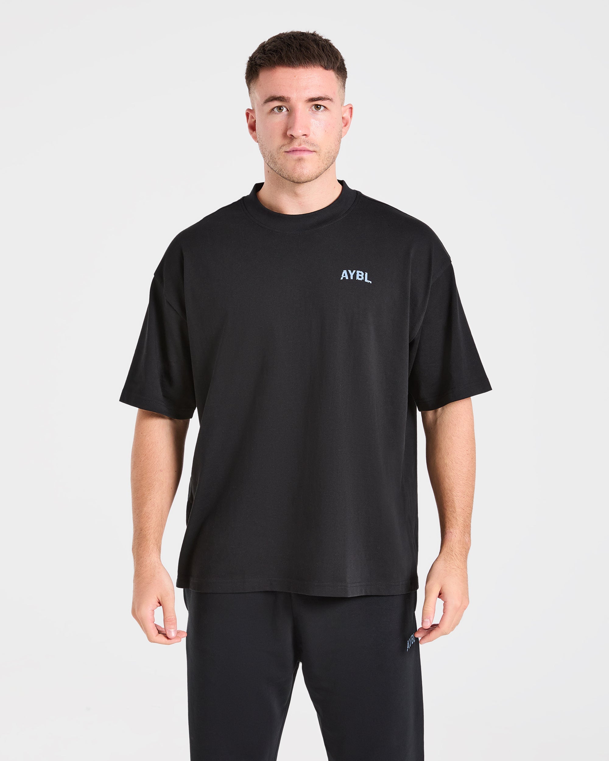Strength Division Oversized T Shirt - Schwarz/Blau