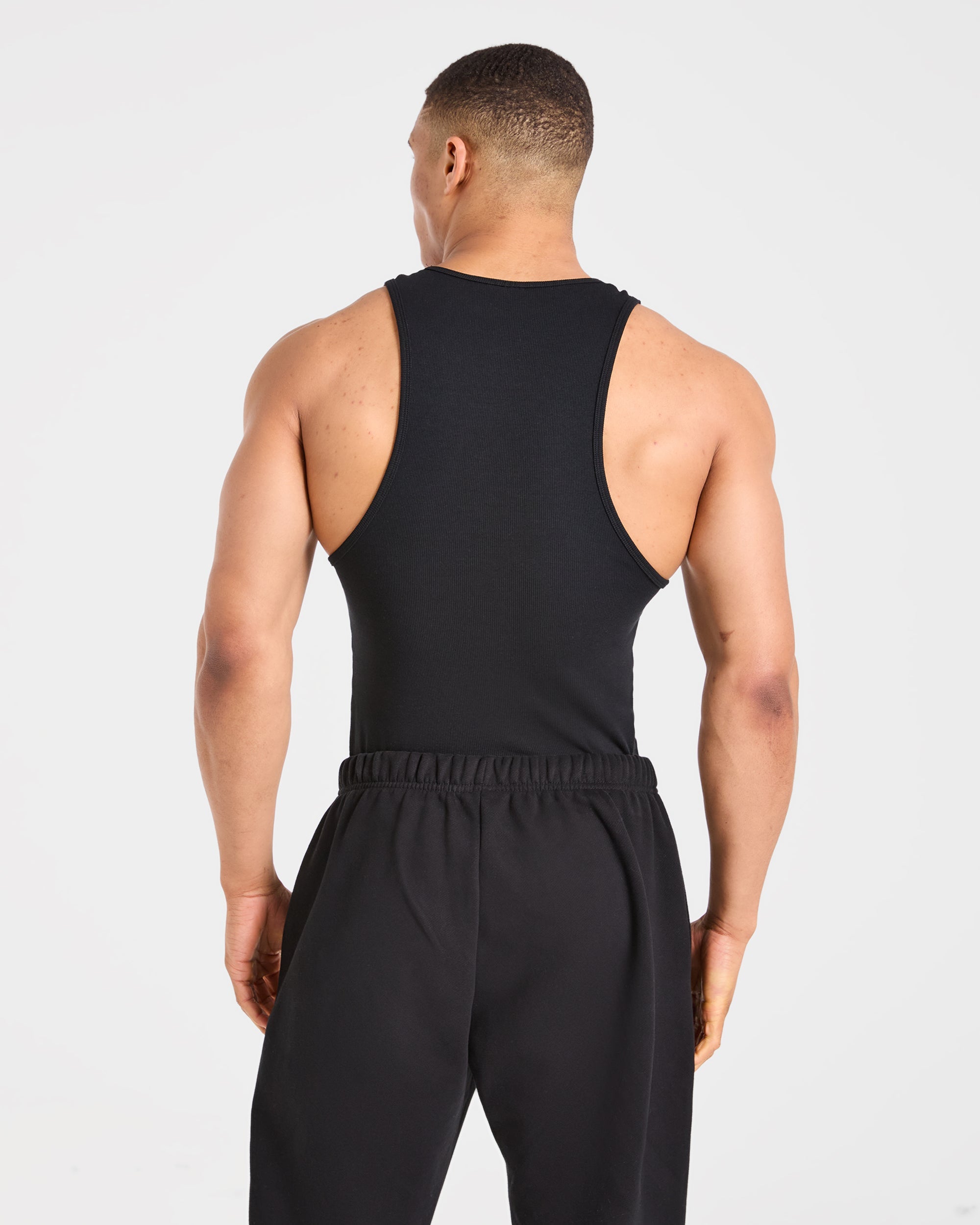Muscle Ribbed Tank - Schwarz