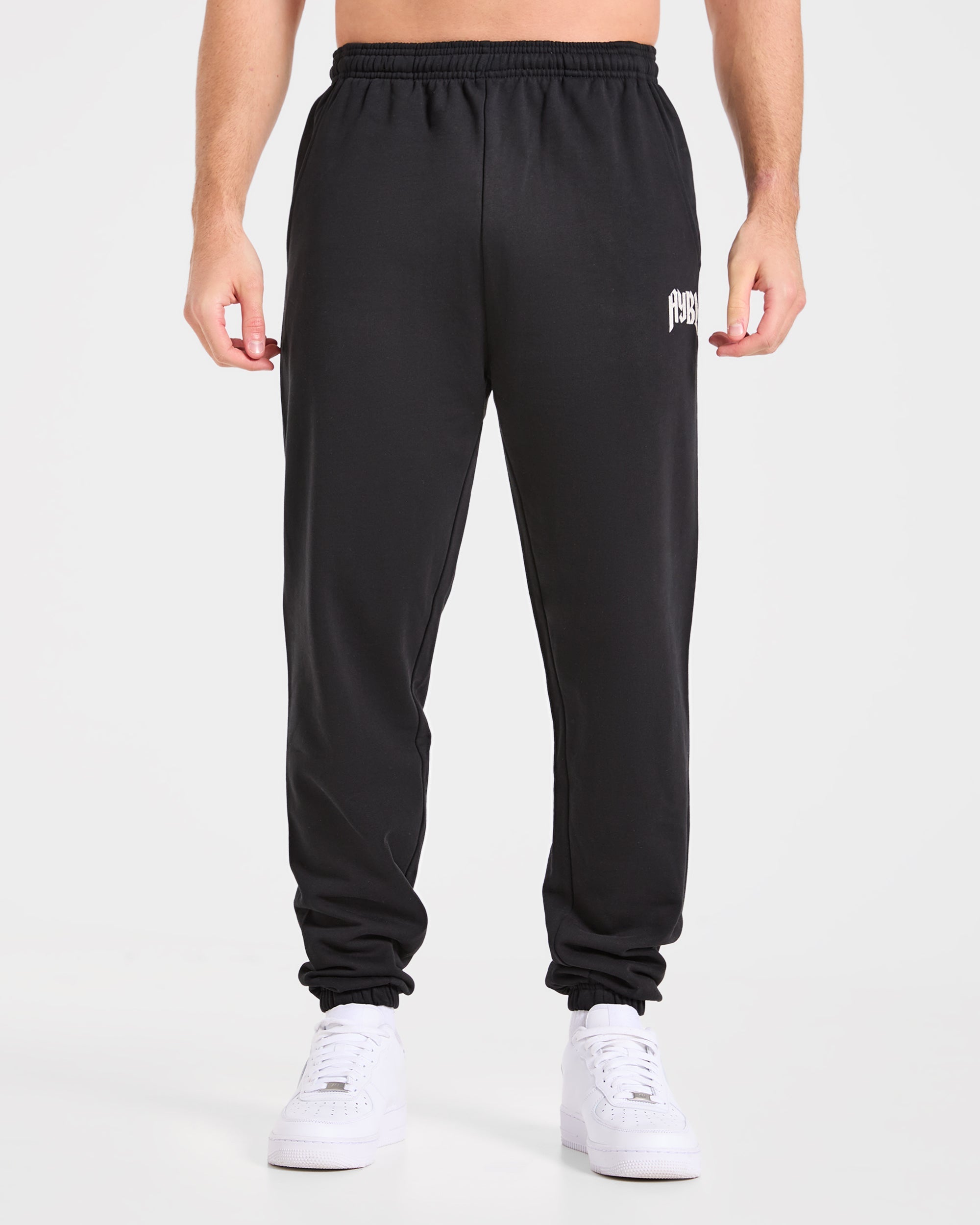 Heavy Lifting Gothic Oversized Joggers - Schwarz/Off Weiß