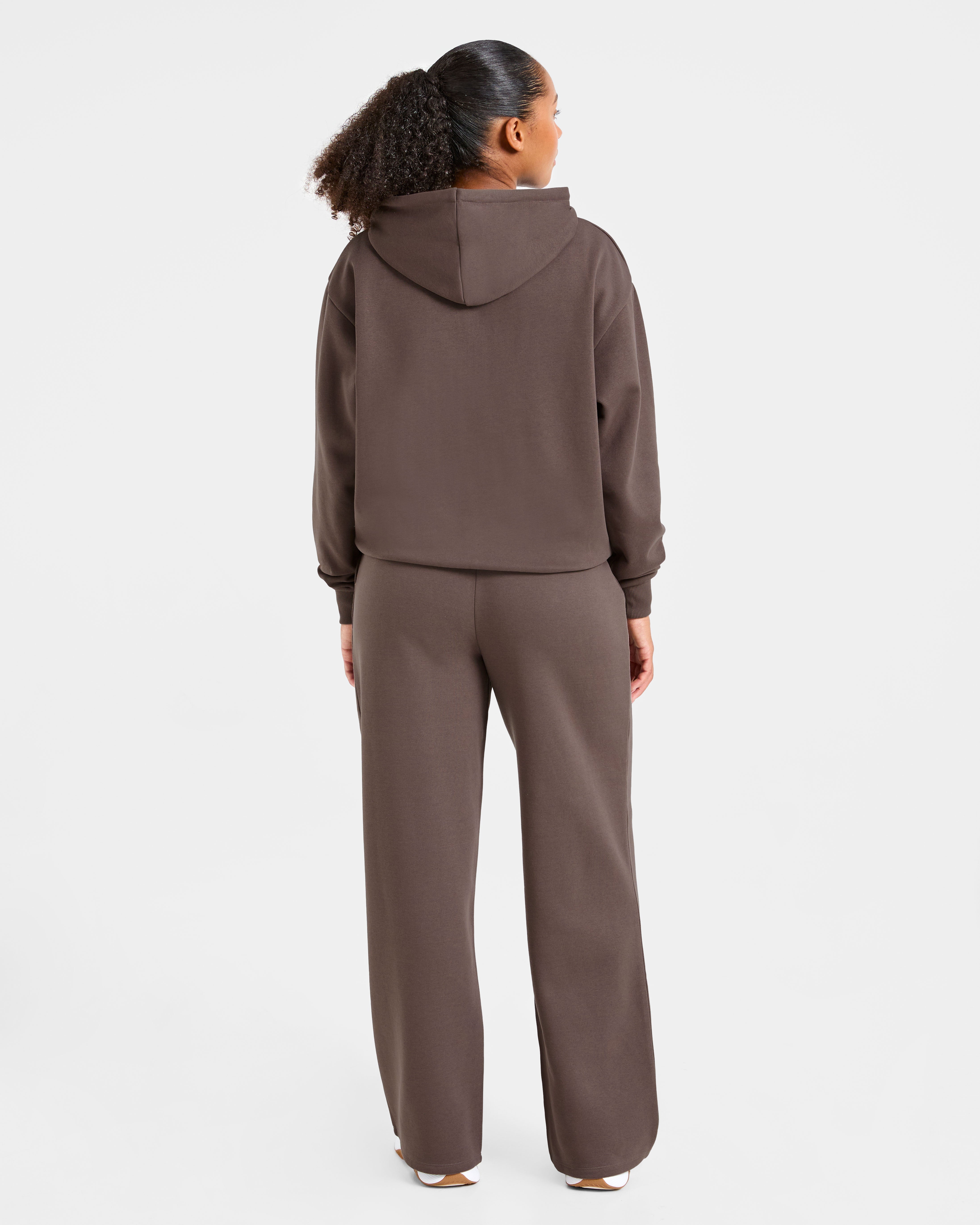 Lifestyle Oversized Straight Leg Joggers - Umber Braun