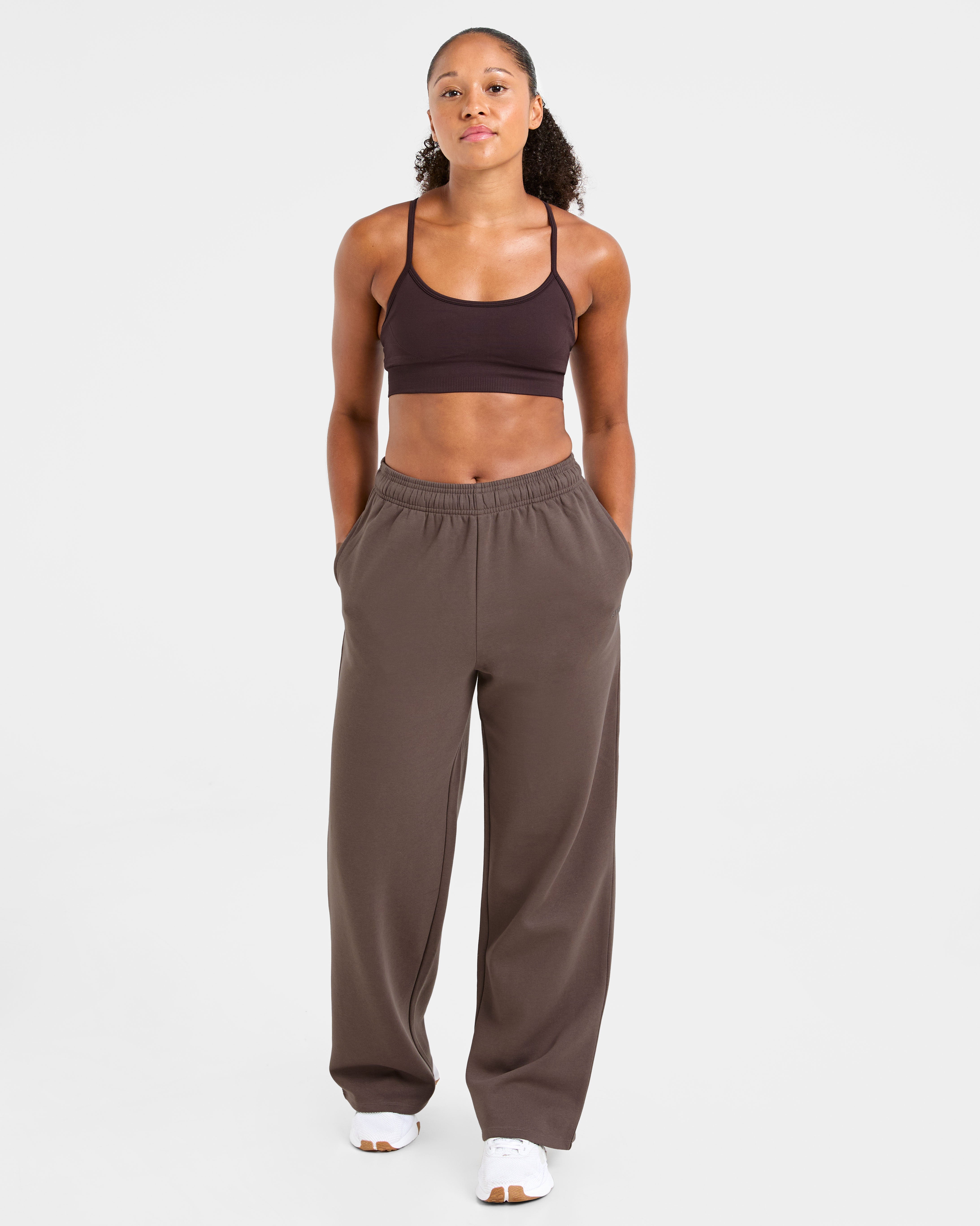 Lifestyle Oversized Straight Leg Joggers - Umber Braun