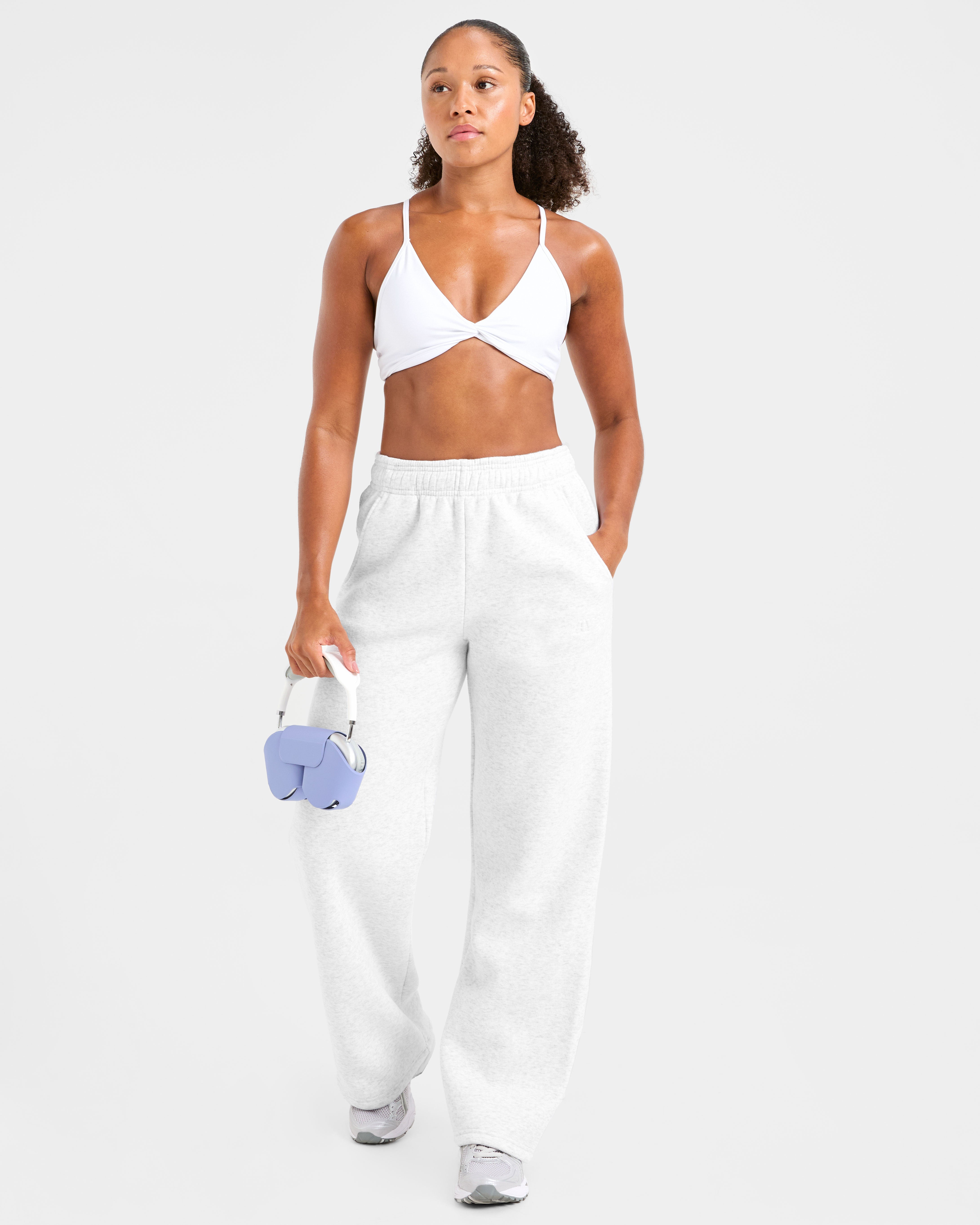 Classic Plush Oversized Straight Leg Joggers - Heather Grau