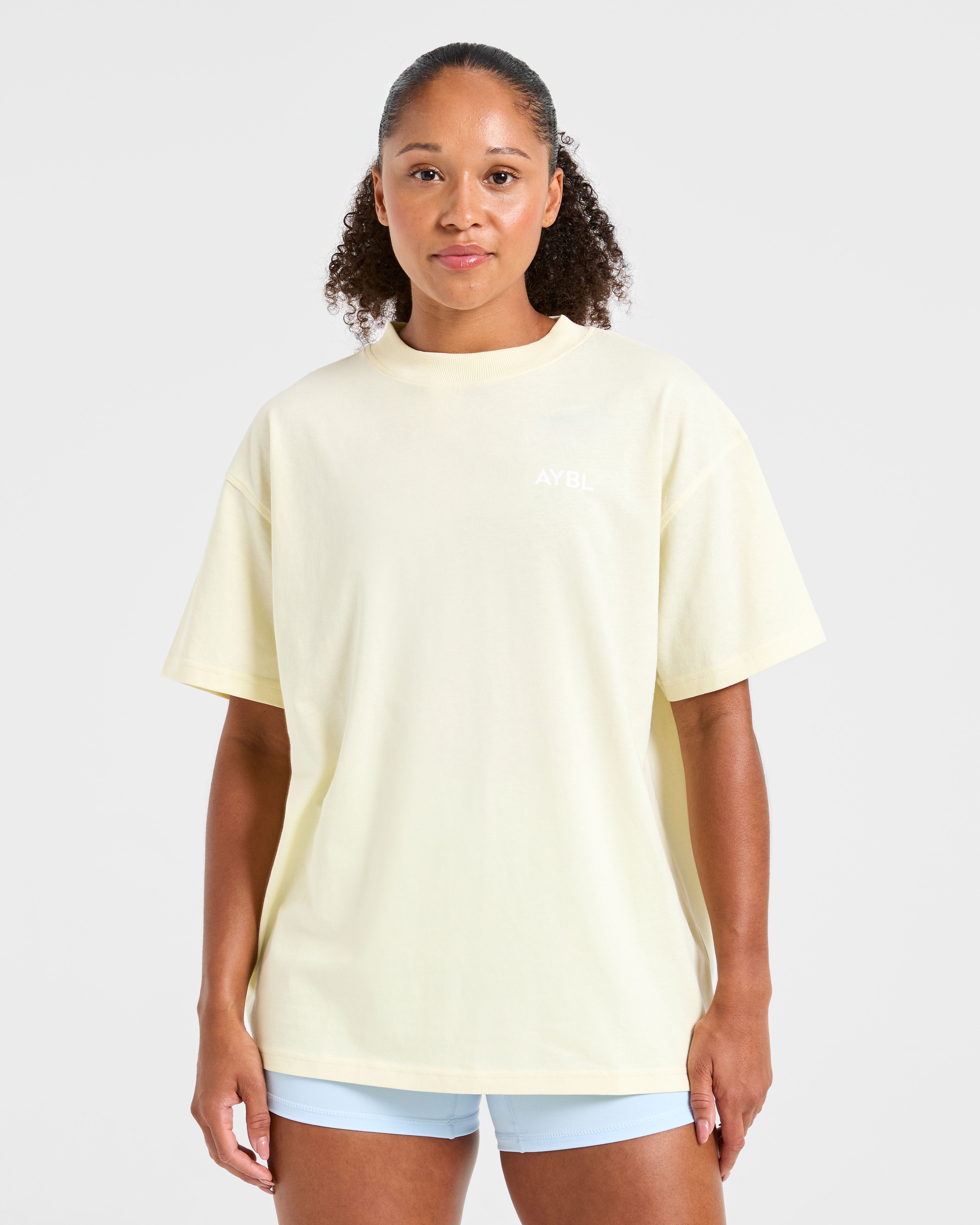 Lift Graphic Oversized T Shirt - Lemon Gelb
