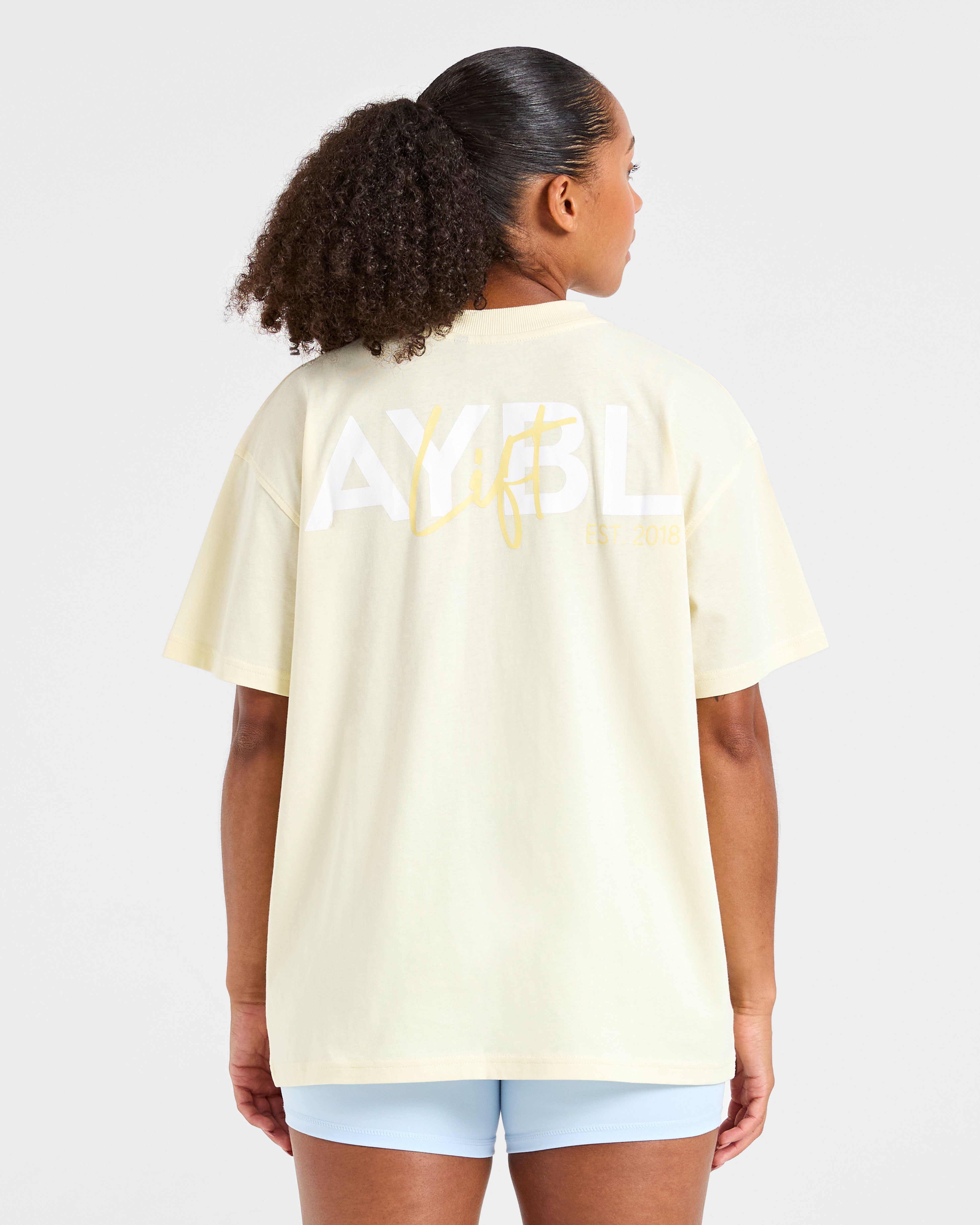 Lift Graphic Oversized T Shirt - Lemon Gelb