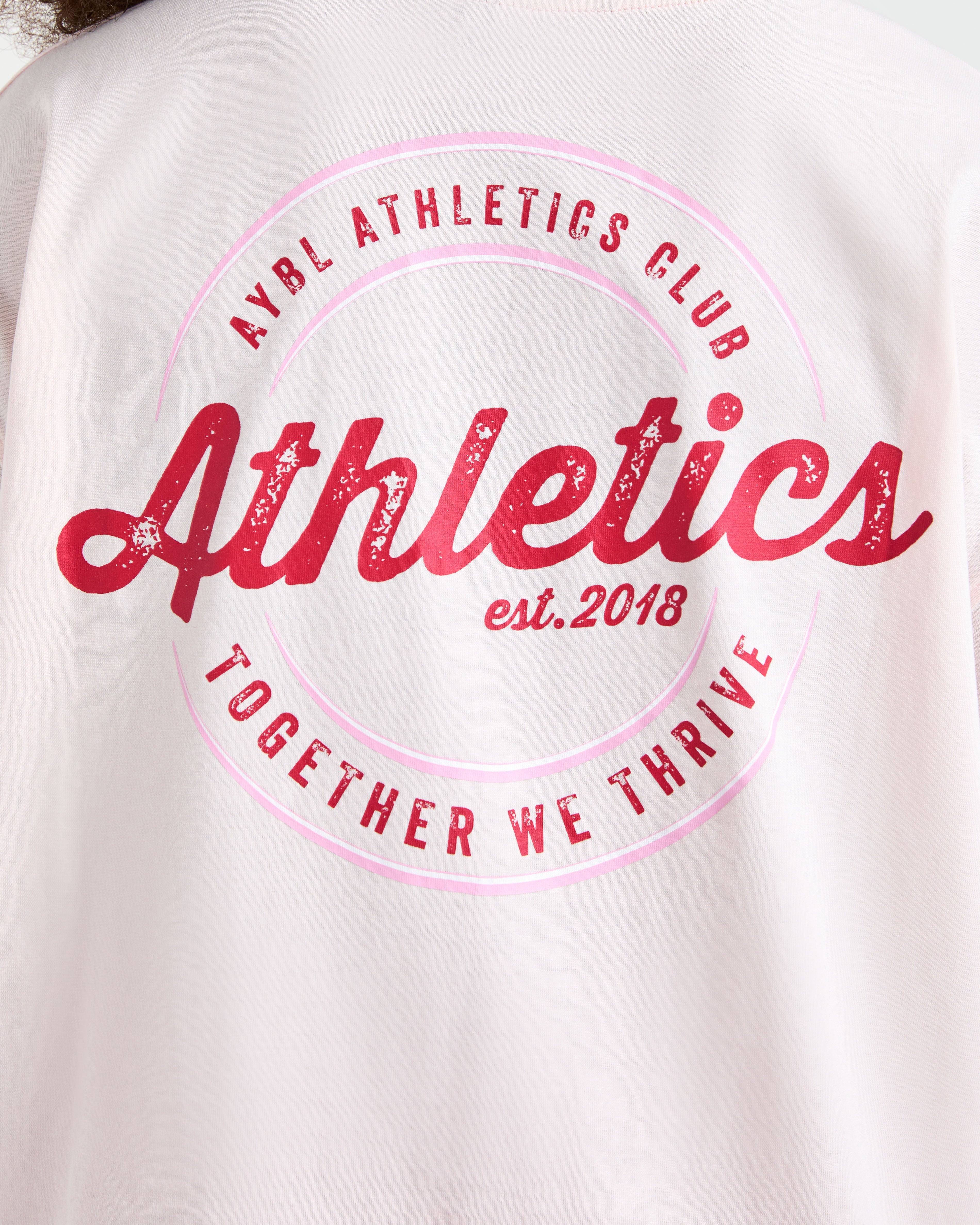 Retro Athletics Club Oversized T Shirt - Rosa